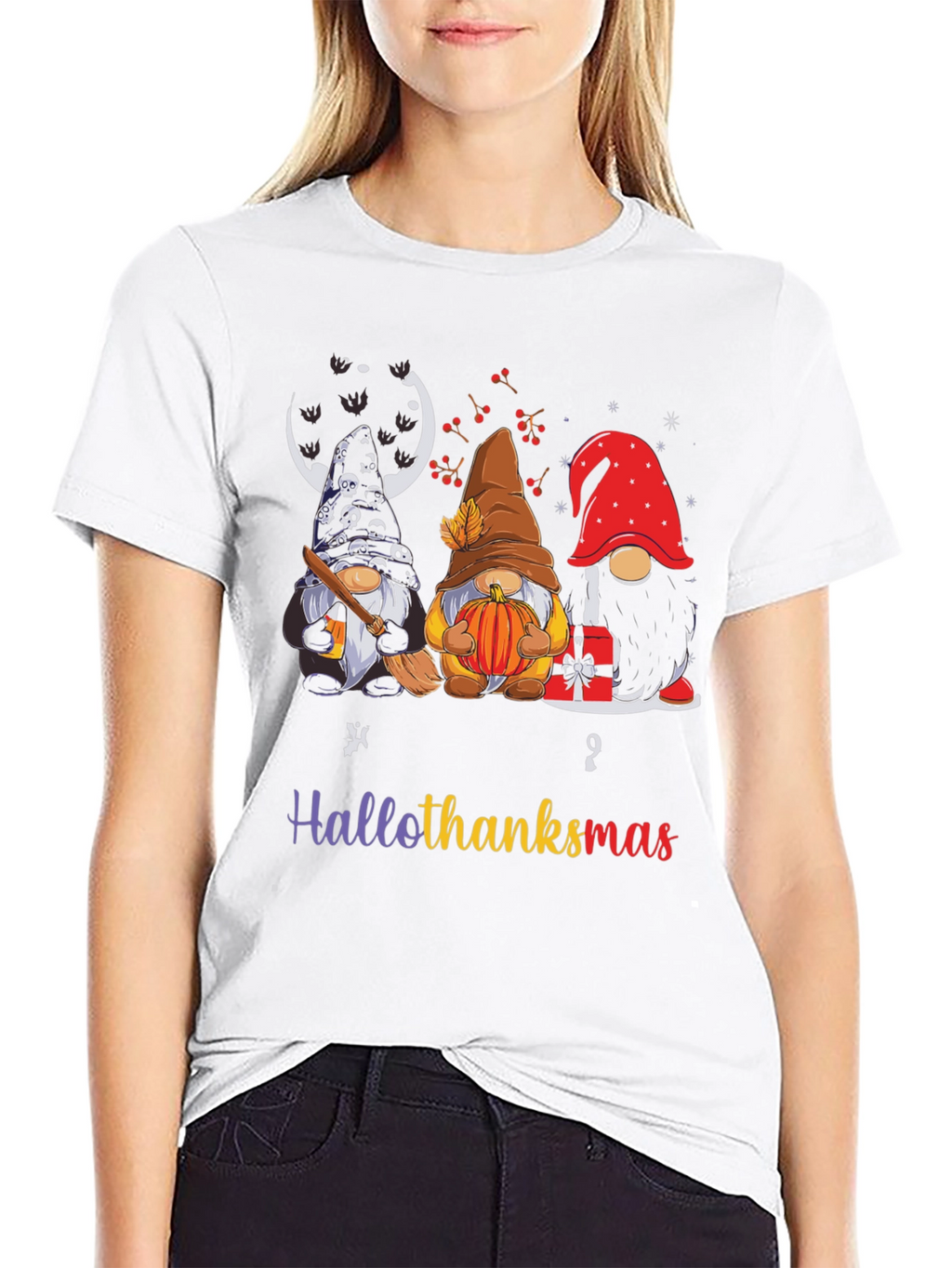 HalloThanksmas Gnomes Holiday T-Shirt