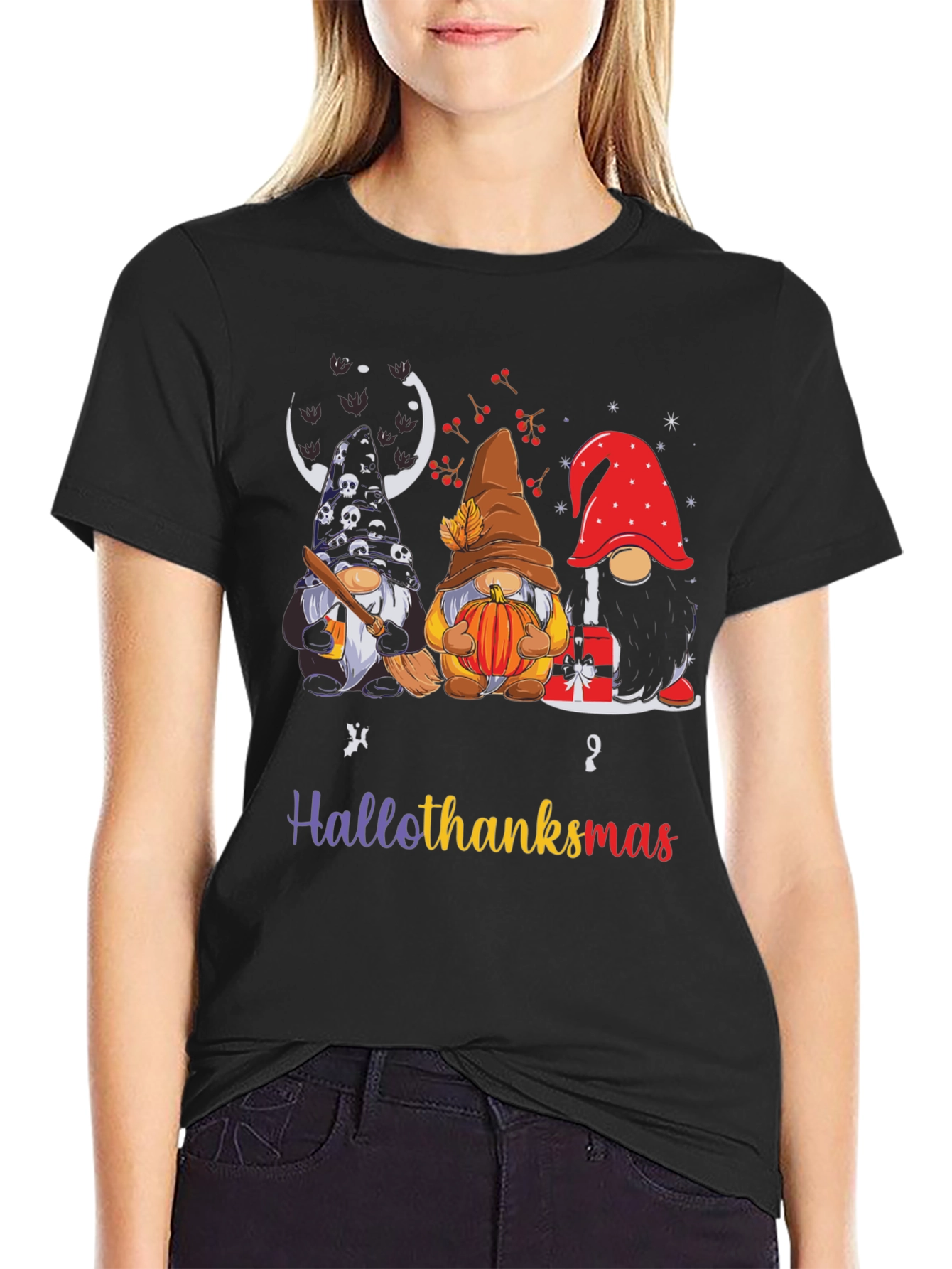 HalloThanksmas Gnomes Holiday T-Shirt