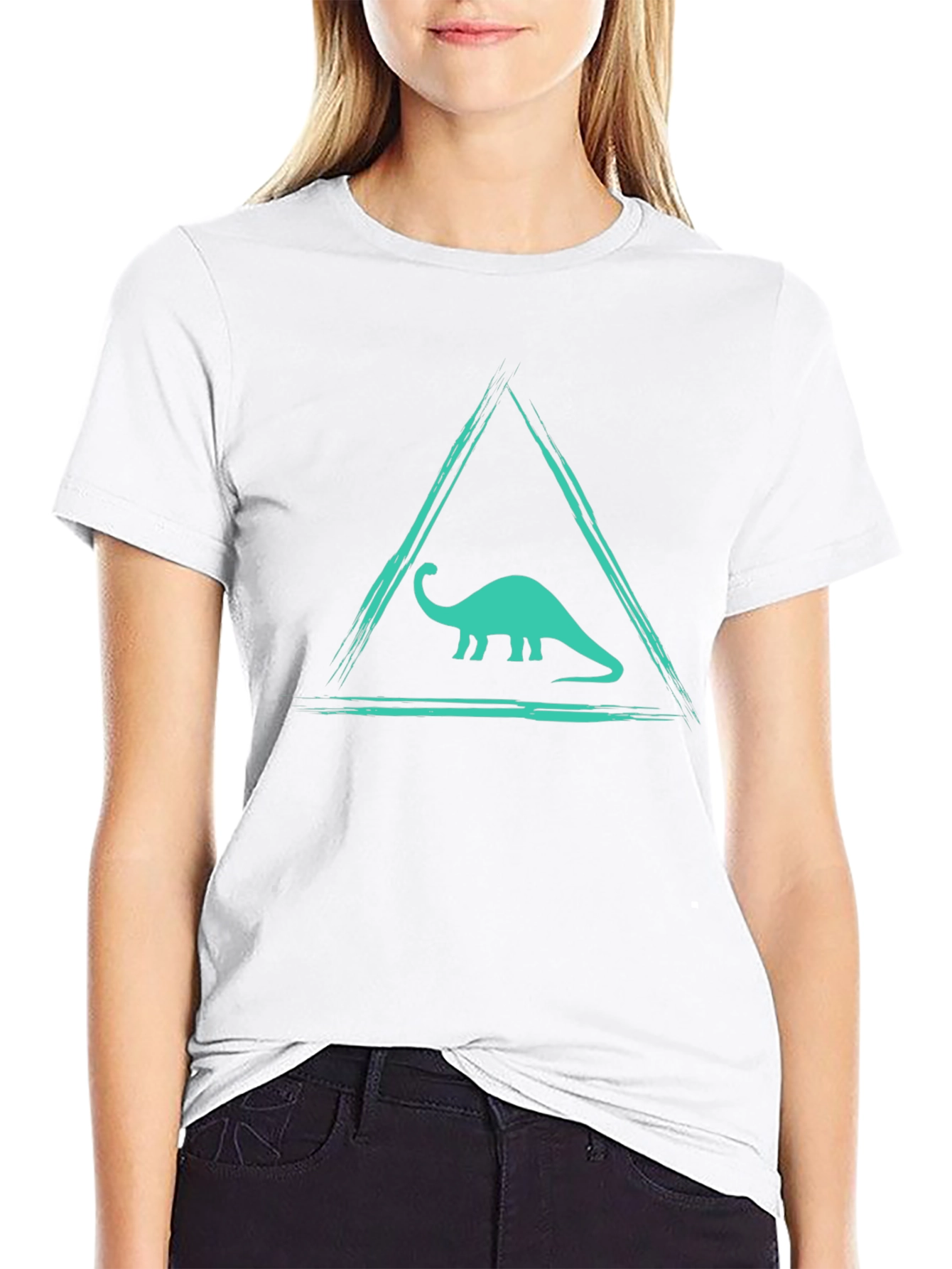 Dino Triangle Tee - Black Graphic T-Shirt