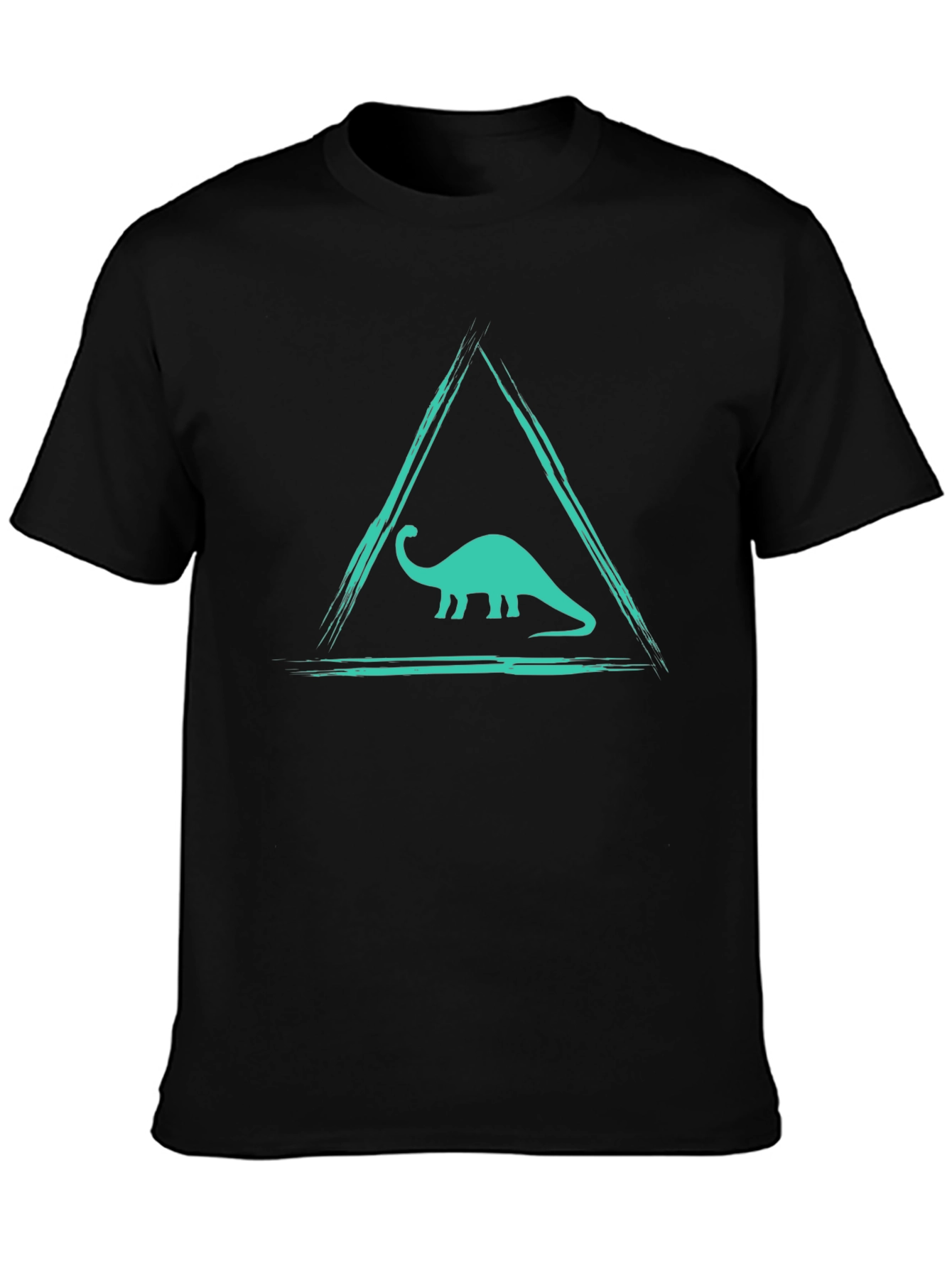 Dino Triangle Tee - Black Graphic T-Shirt