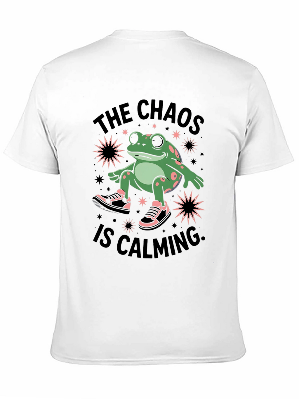 Chaos Calming Frog Graphic Tee - Black