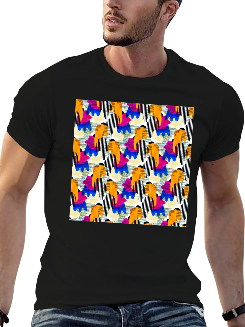 Abstract Pattern T-Shirt - Bold Artistic Design