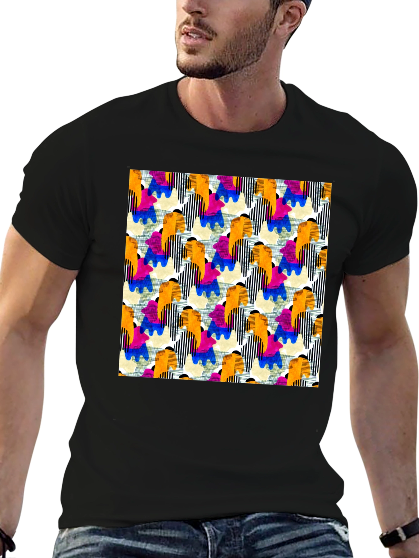 Abstract Pattern T-Shirt - Bold Artistic Design