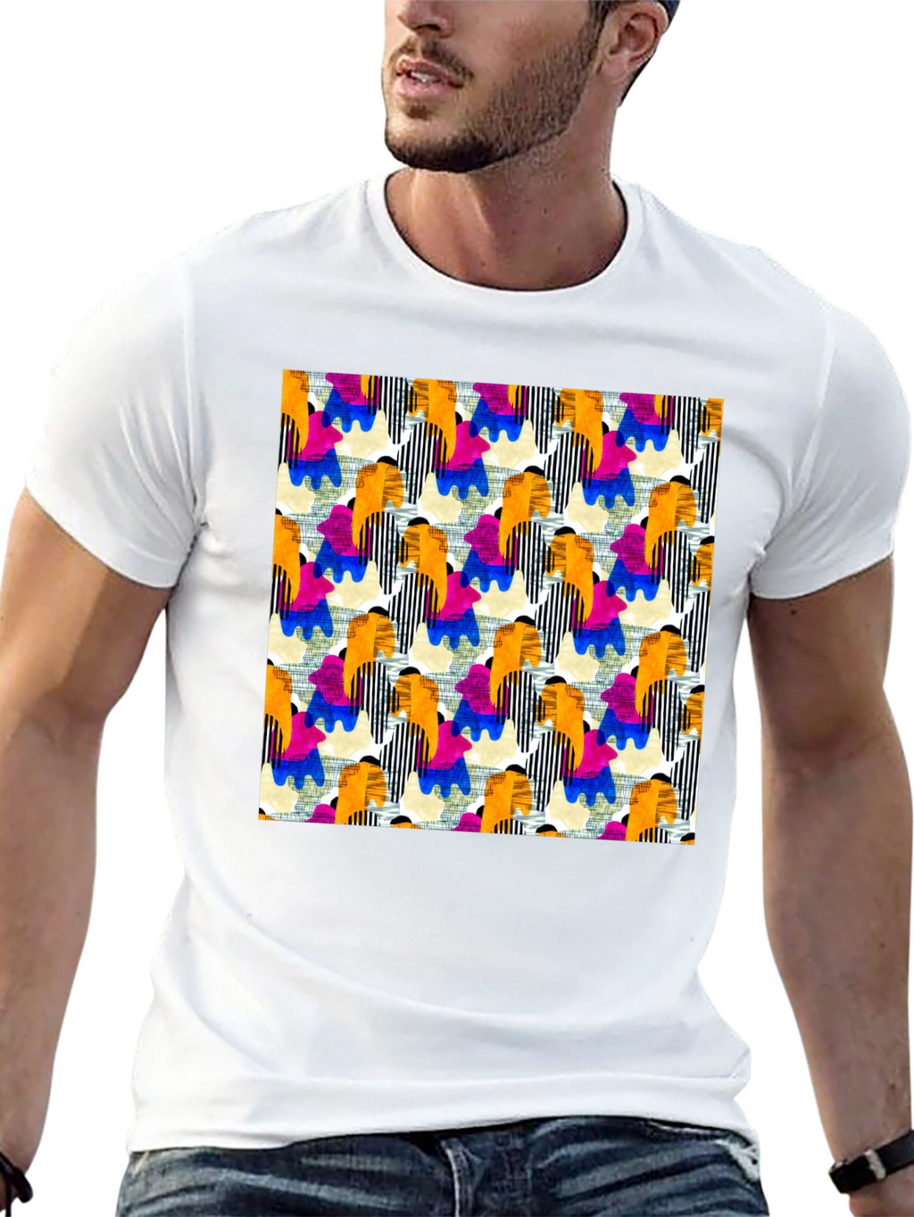 Abstract Pattern T-Shirt - Bold Artistic Design
