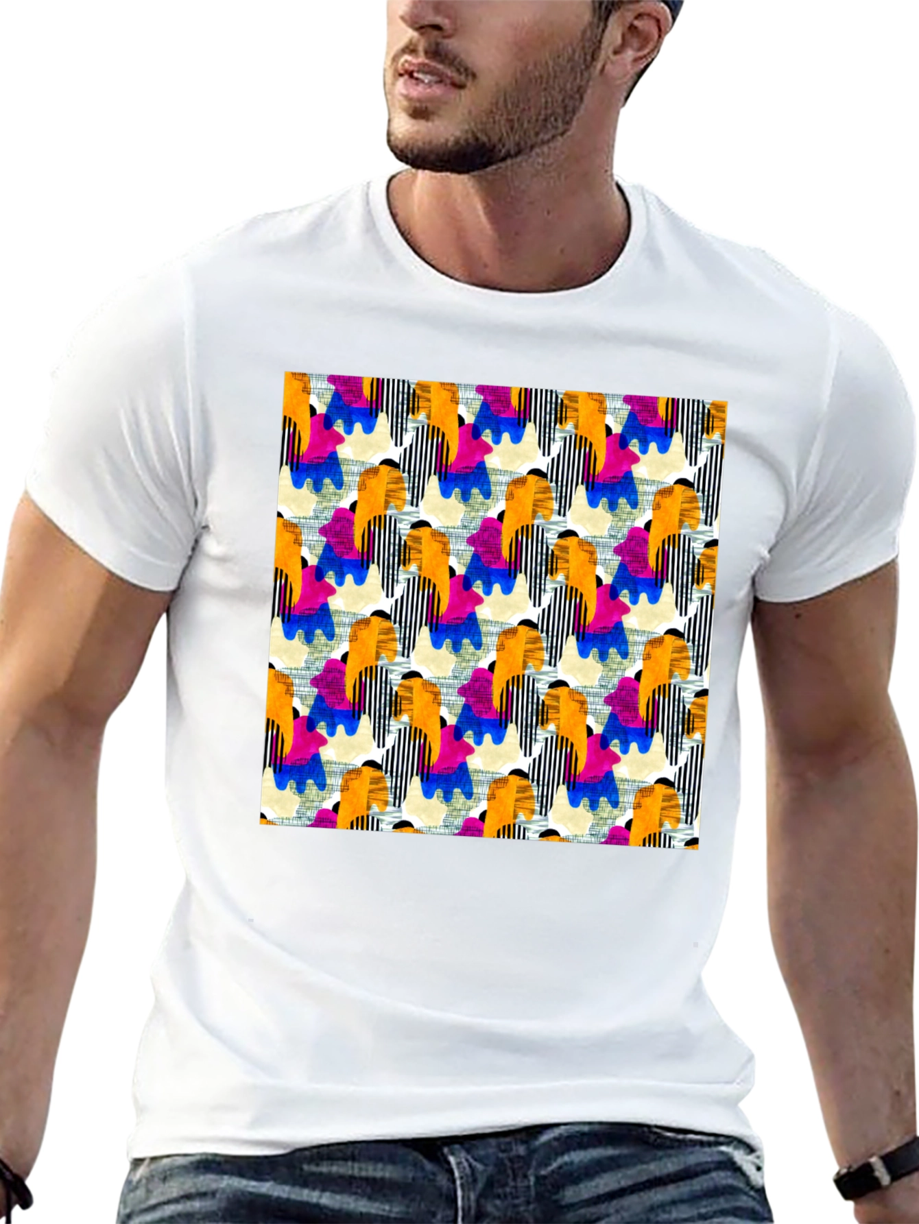 Abstract Pattern T-Shirt - Bold Artistic Design