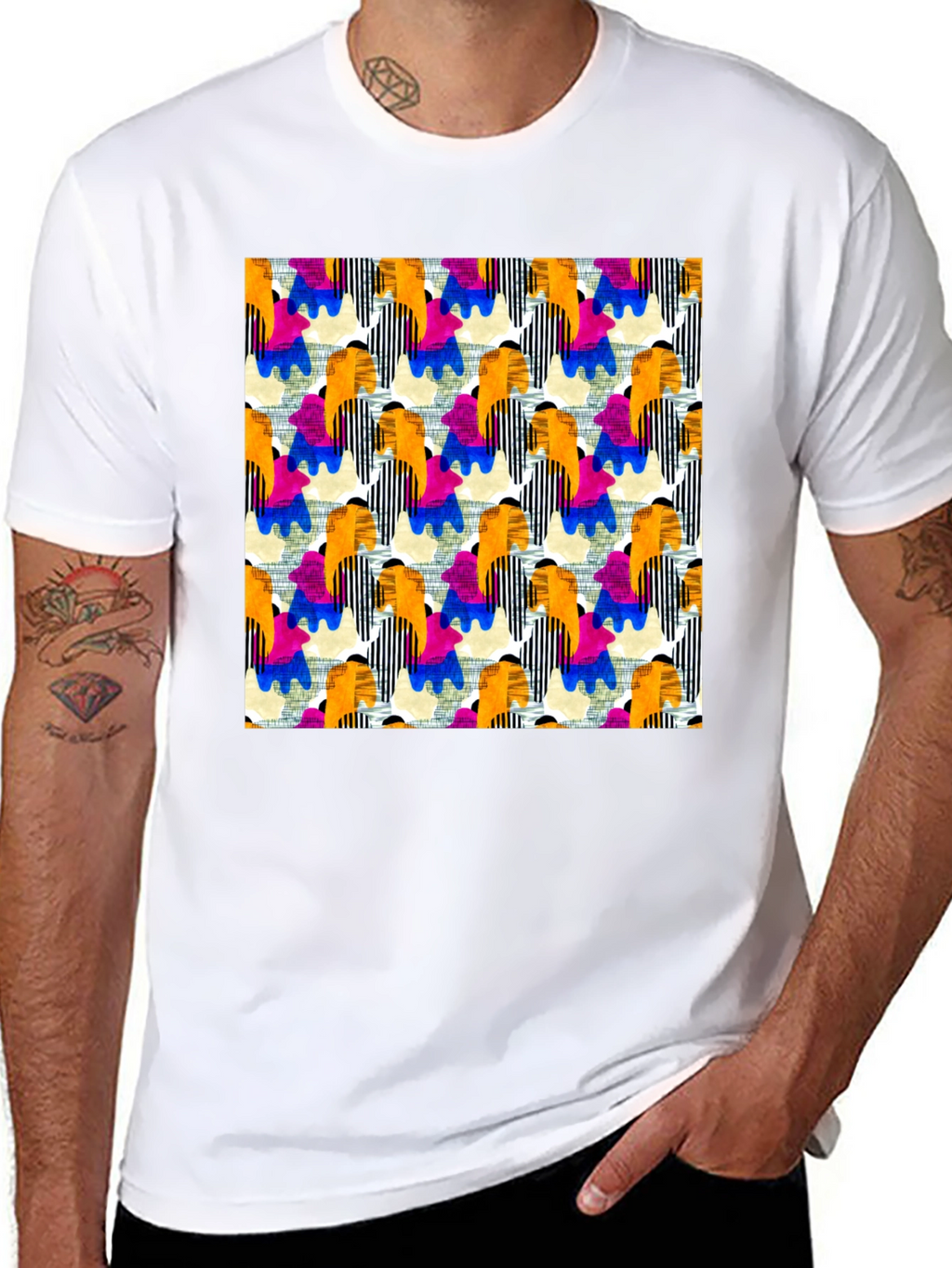 Abstract Pattern T-Shirt - Bold Artistic Design