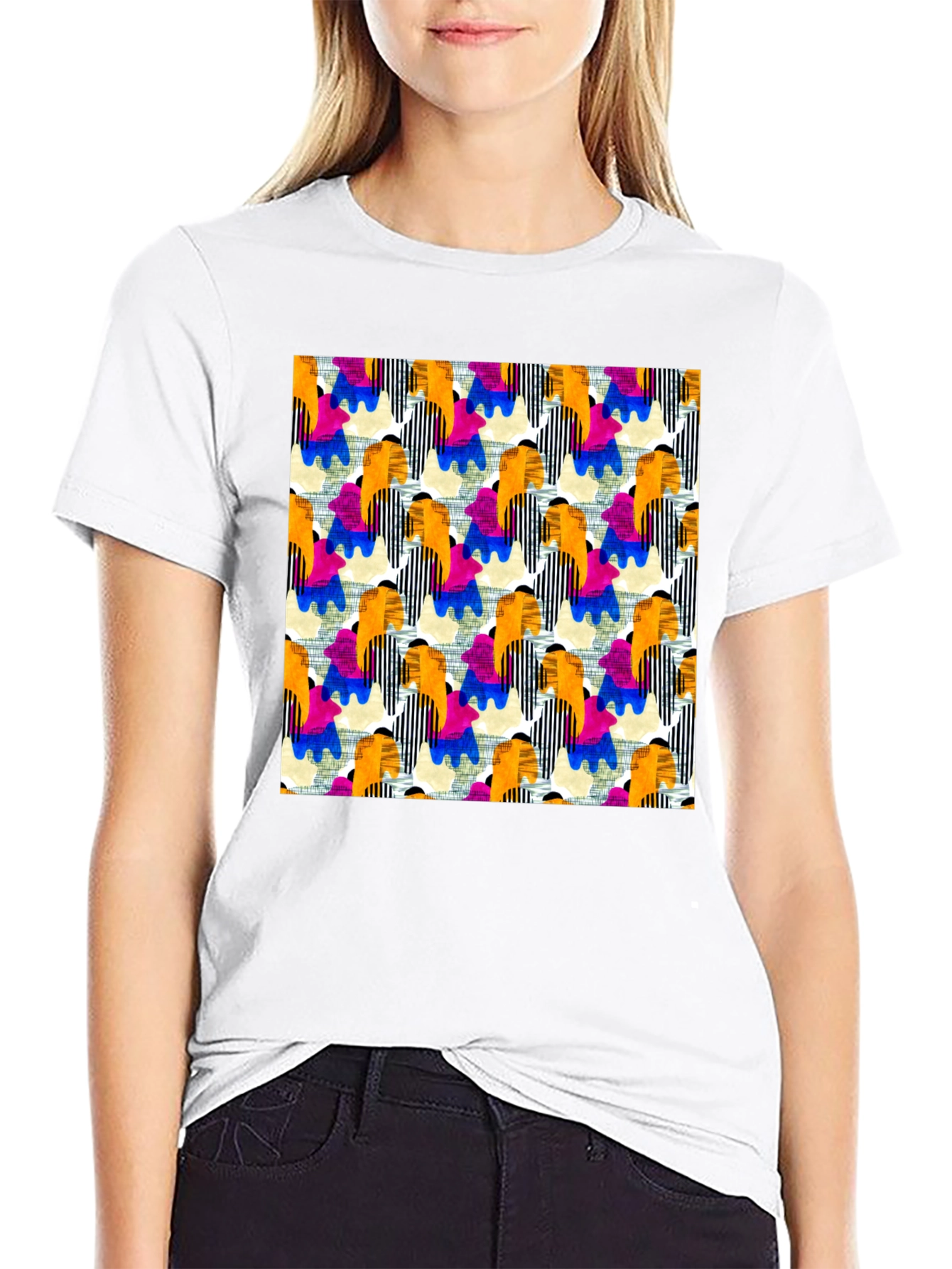 Abstract Pattern T-Shirt - Bold Artistic Design