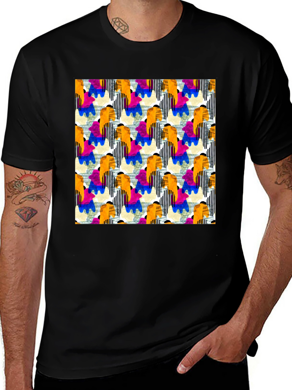 Abstract Pattern T-Shirt - Bold Artistic Design