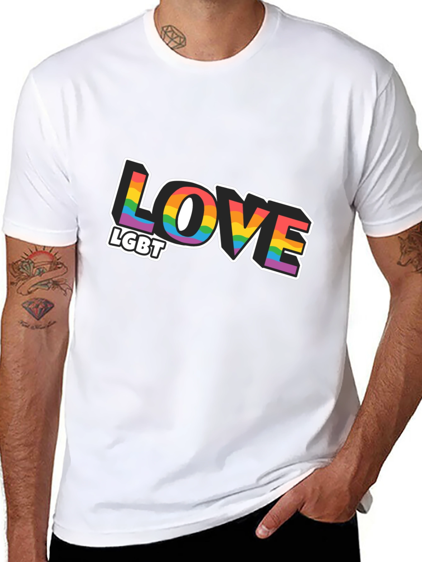 Love LGBT Rainbow Graphic T-Shirt