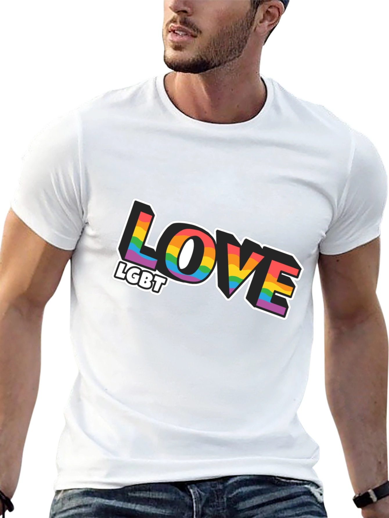 Love LGBT Rainbow Graphic T-Shirt