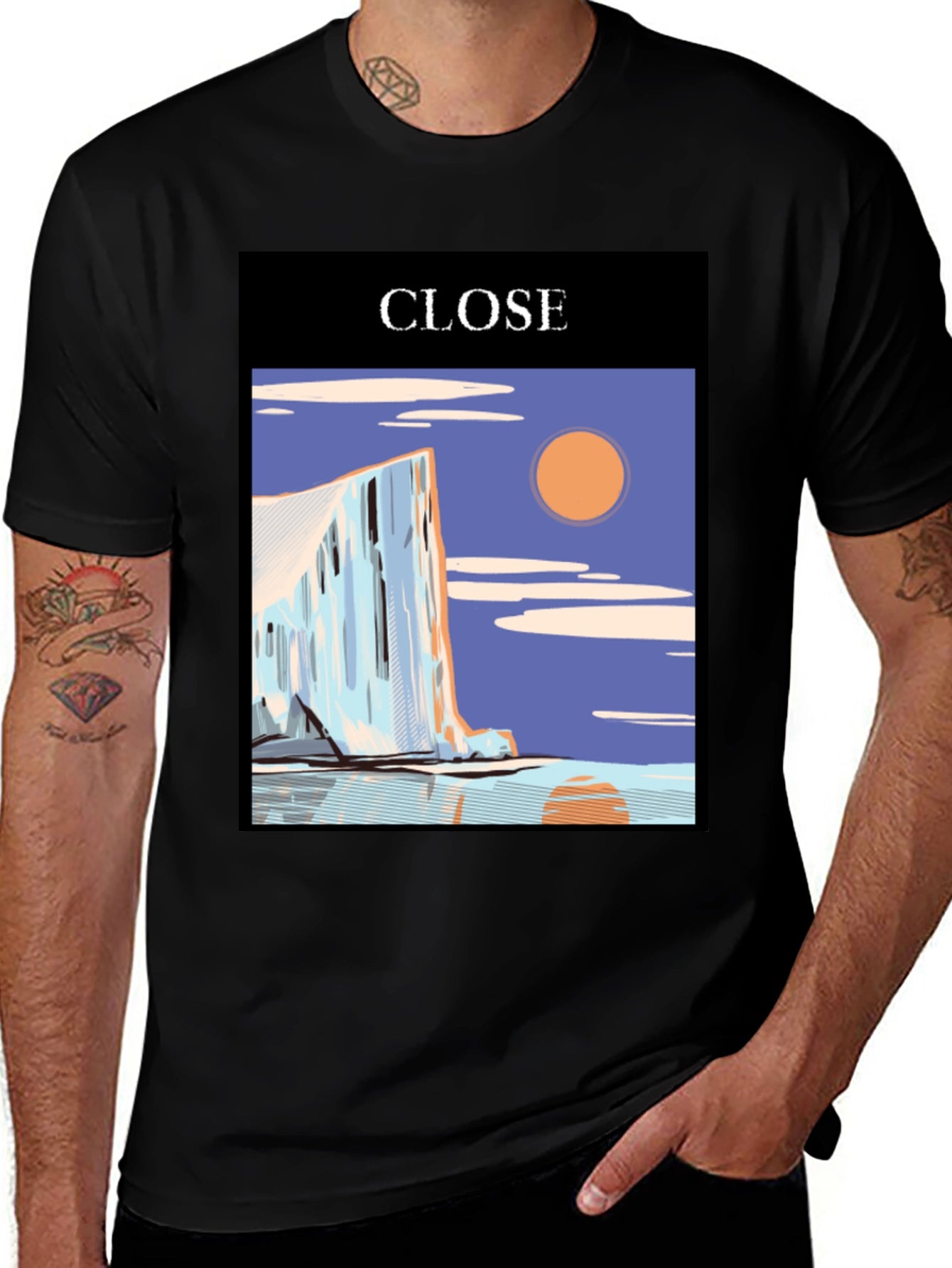 CLOSE Graphic Tee - Stylish Mens Black T-Shirt