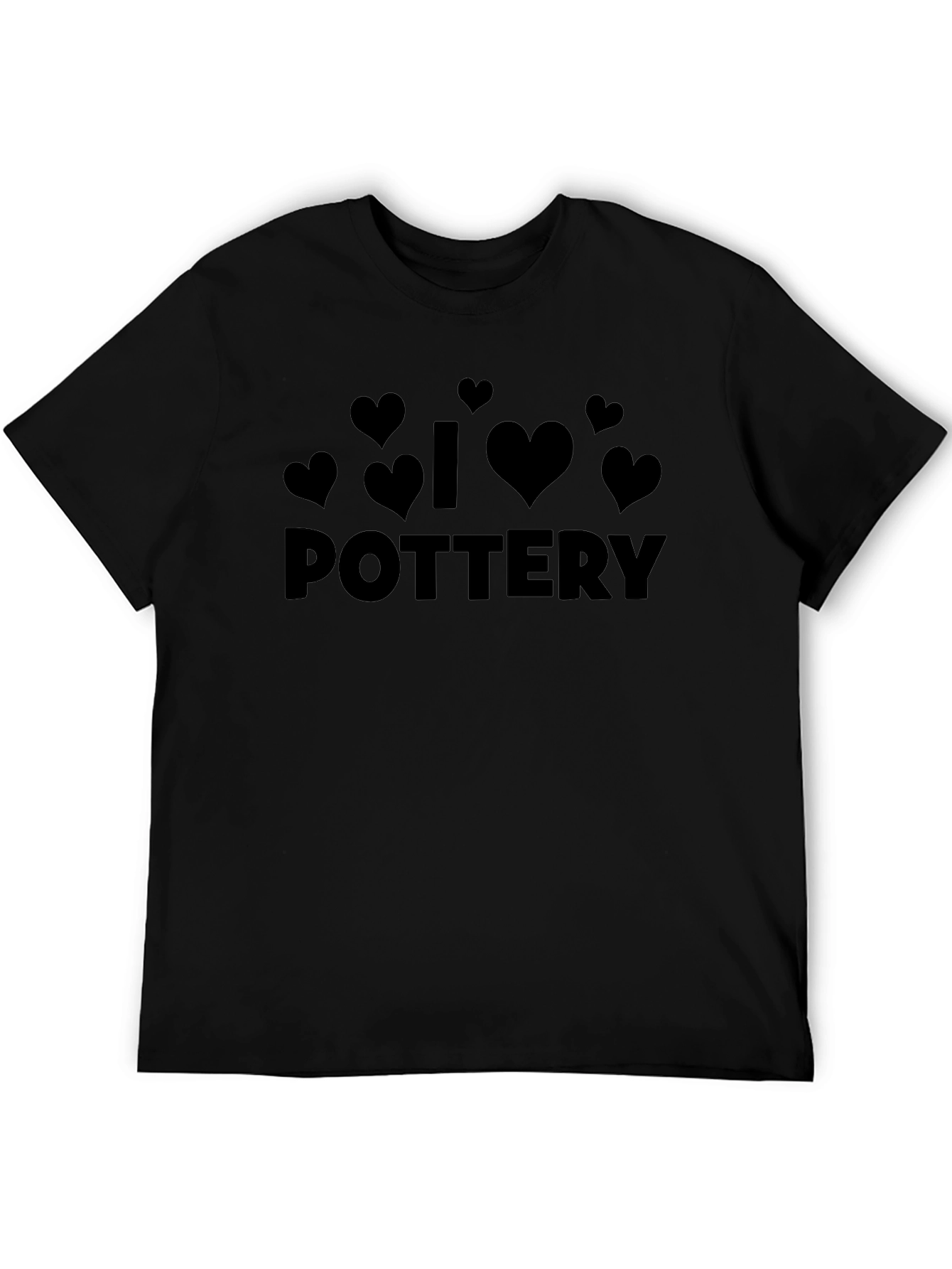 I Love Pottery T-Shirt - Black Heart Design