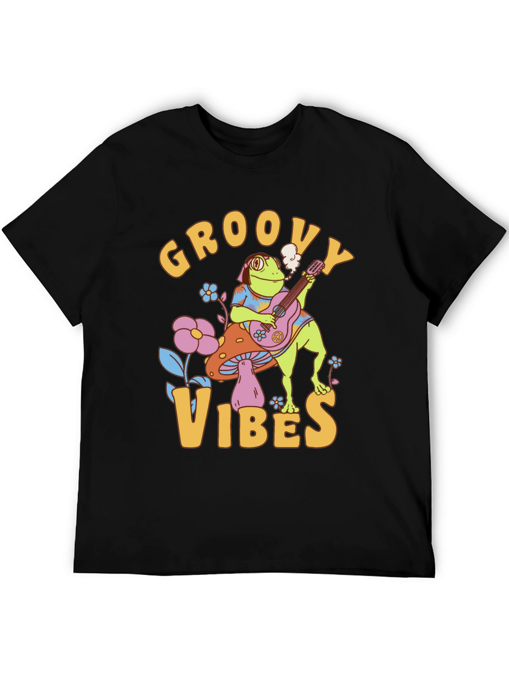 Groovy Vibes Frog T-Shirt - Retro Design
