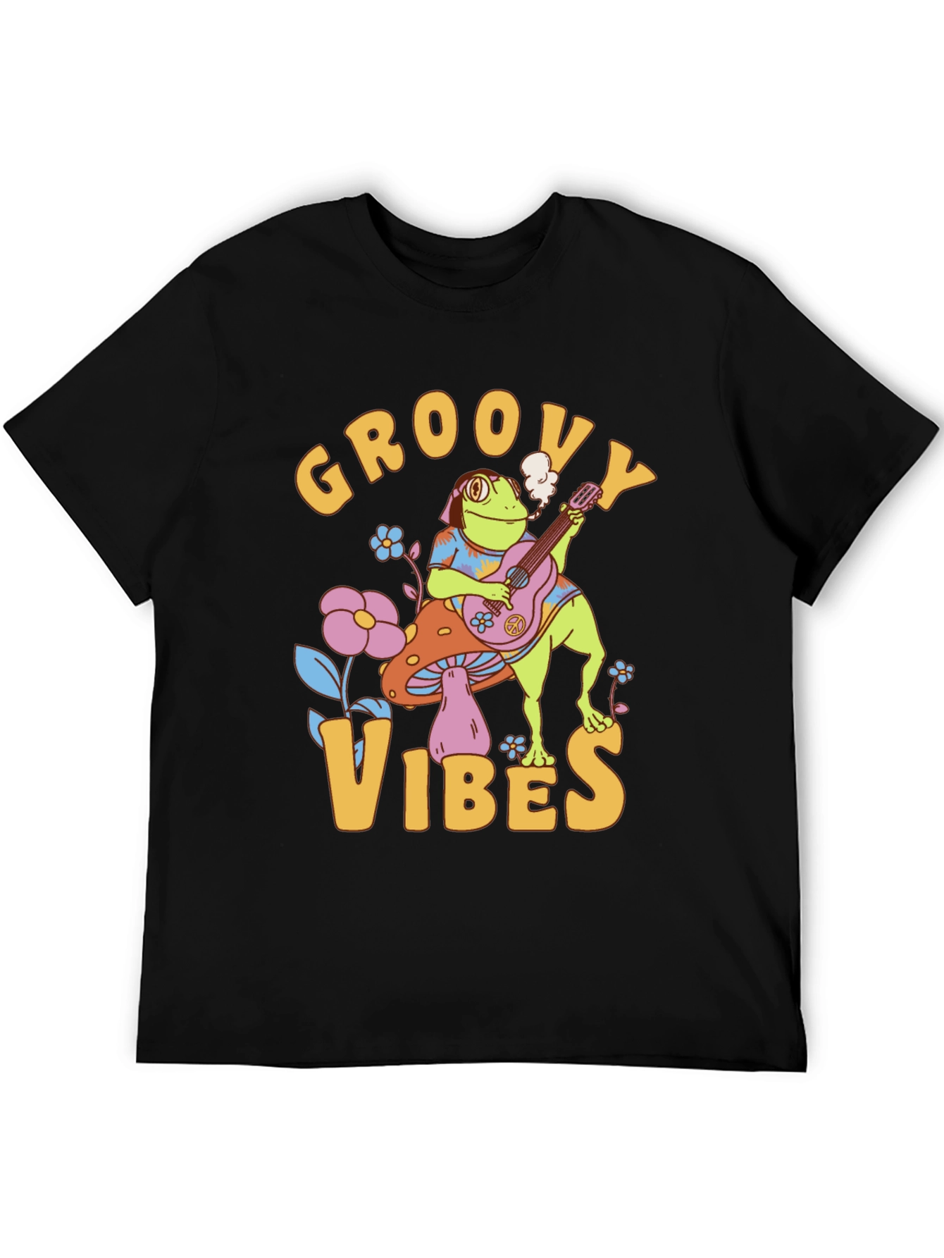 Groovy Vibes Frog T-Shirt - Retro Design