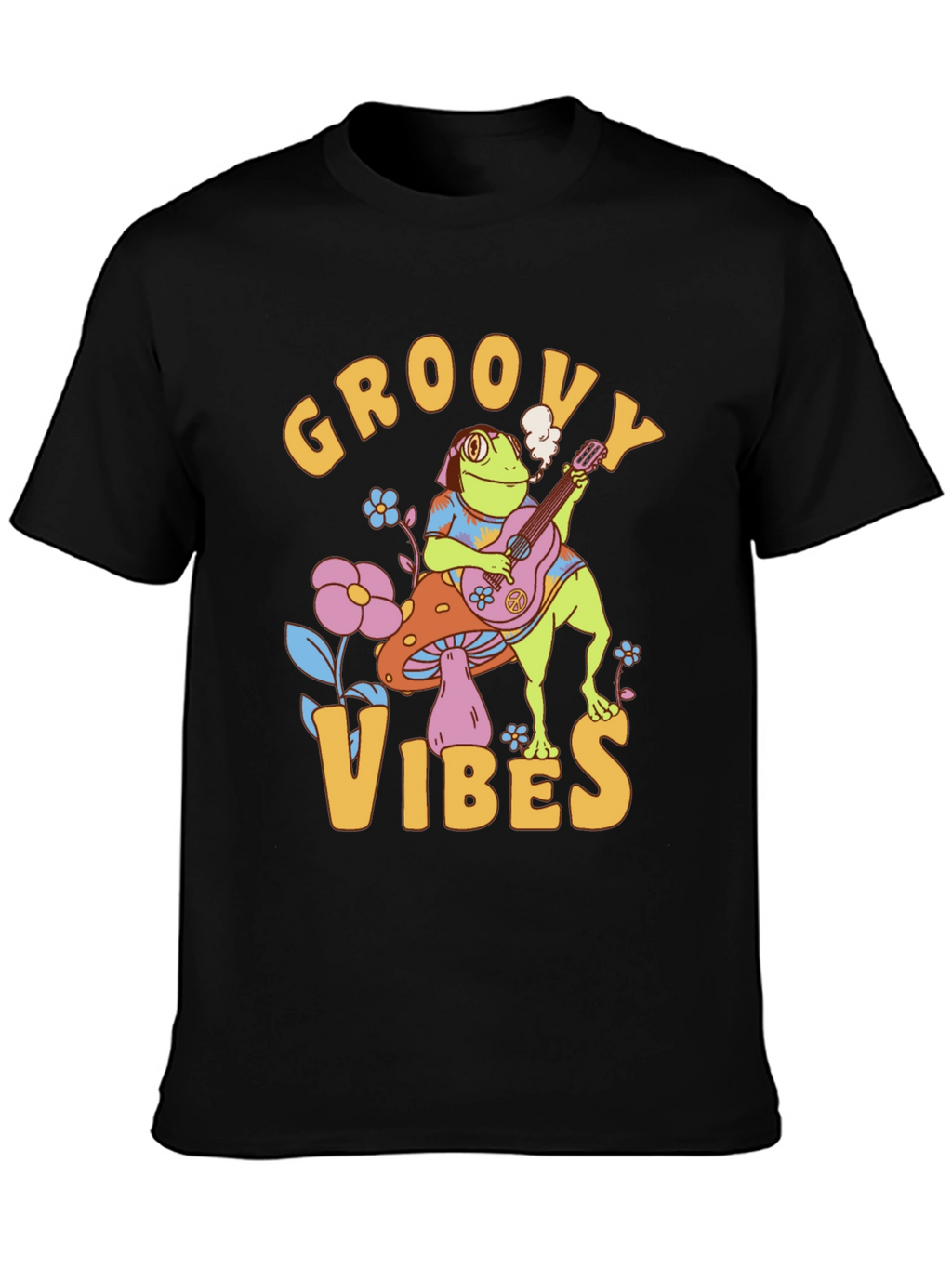 Groovy Vibes Frog T-Shirt - Retro Design