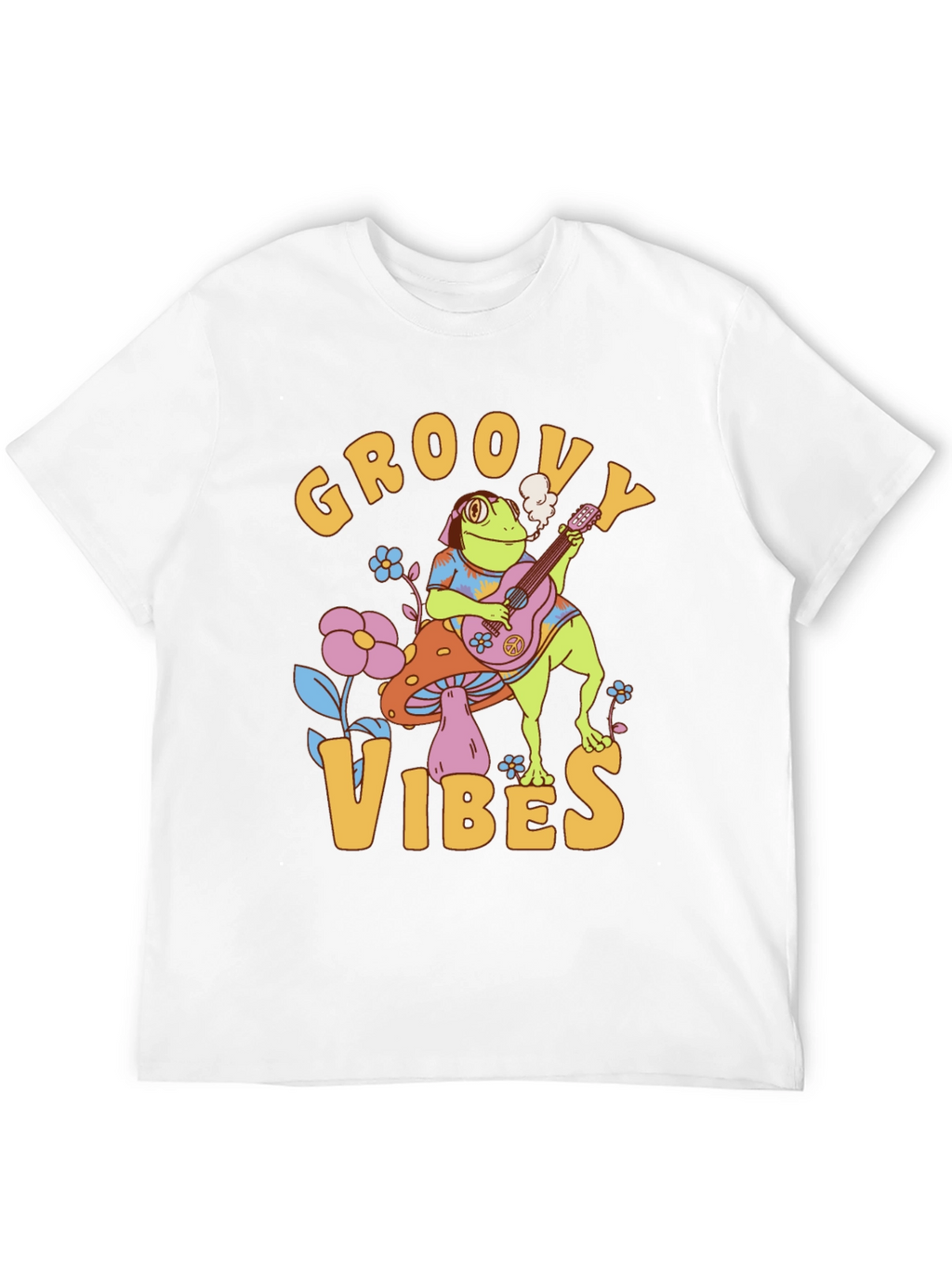 Groovy Vibes Frog T-Shirt - Retro Design