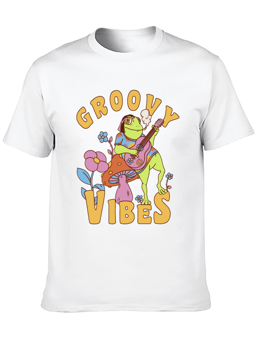 Groovy Vibes Frog T-Shirt - Retro Design