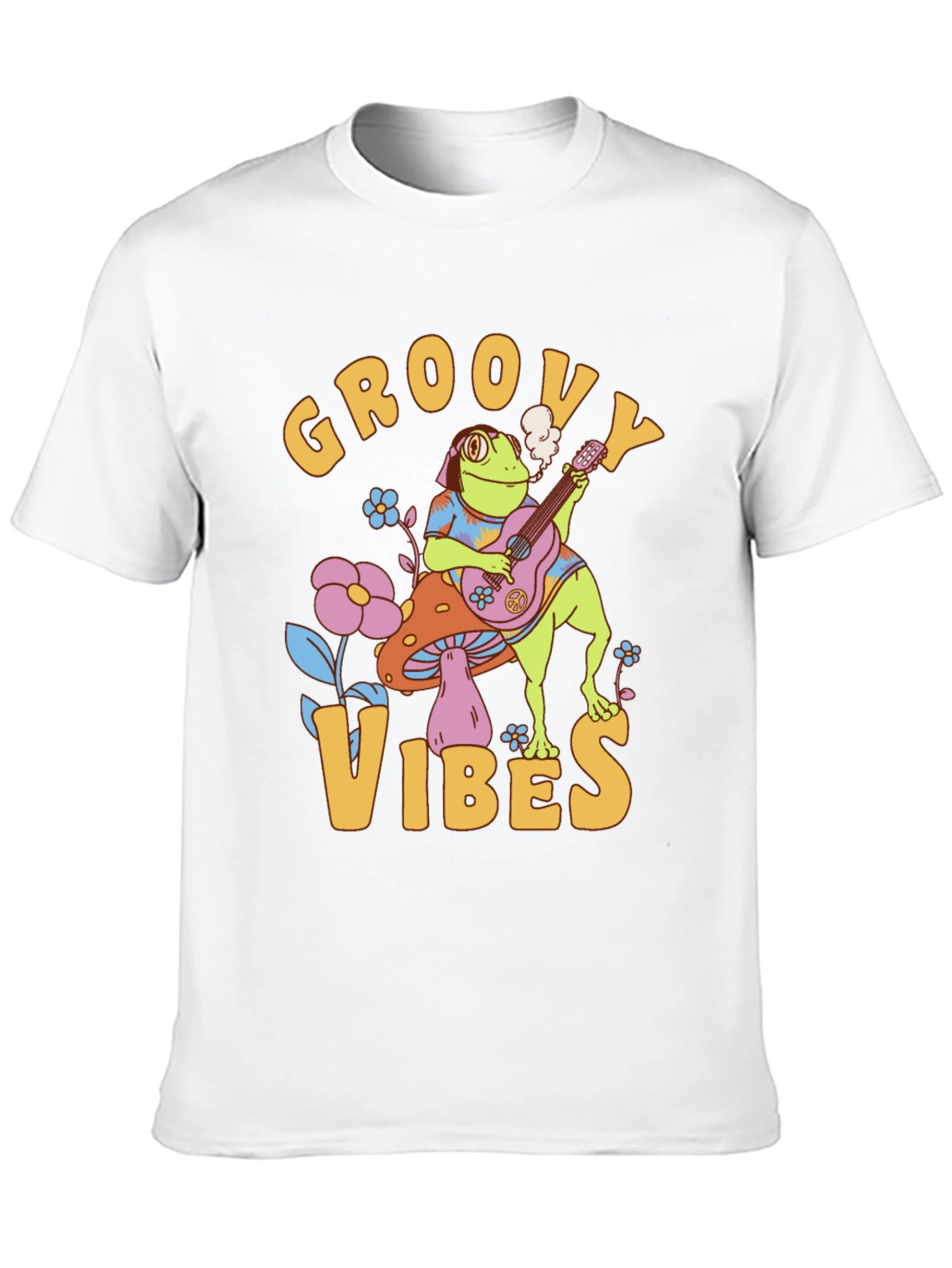 Groovy Vibes Frog T-Shirt - Retro Design