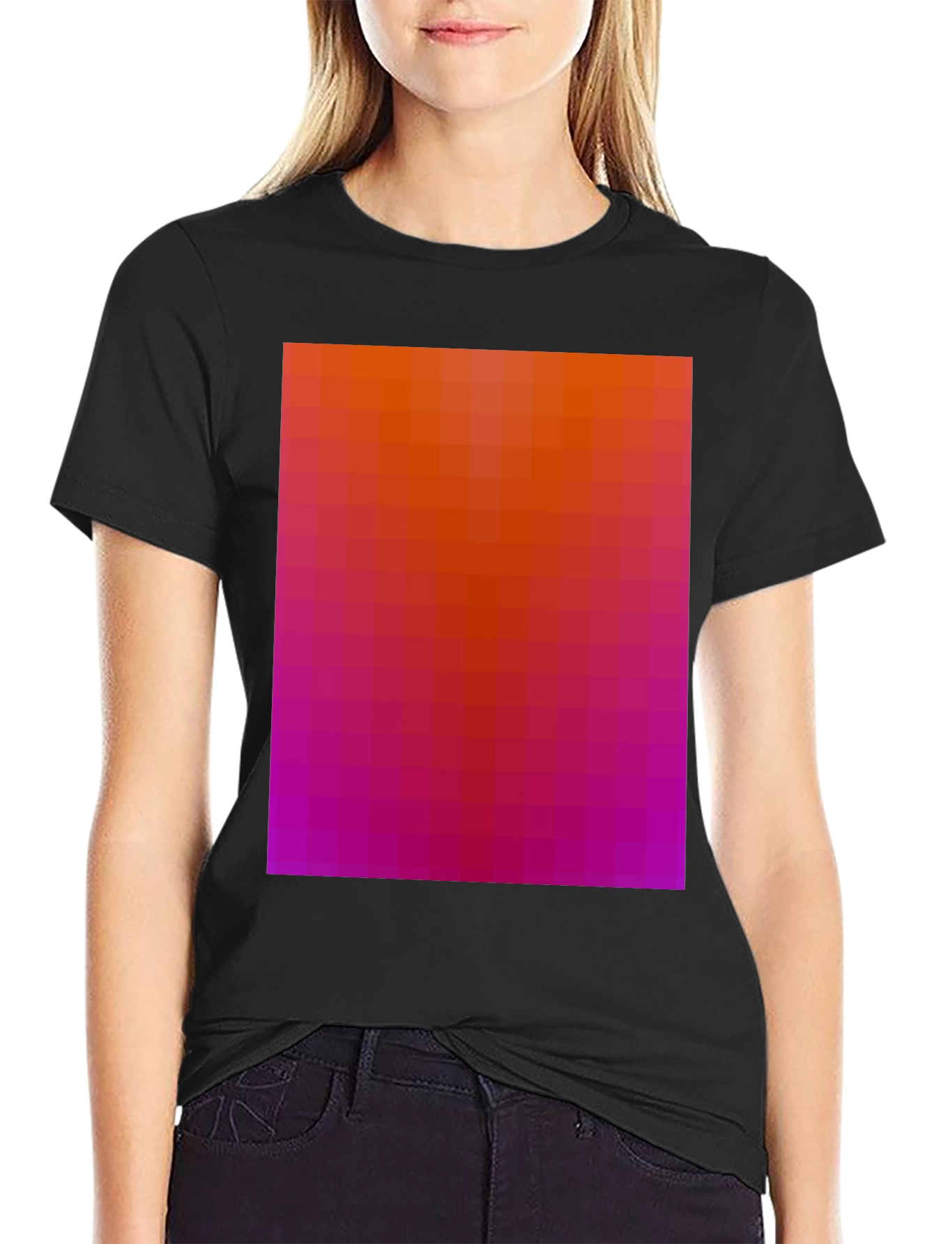 Gradient Pixel Art T-Shirt - Modern Graphic Tee