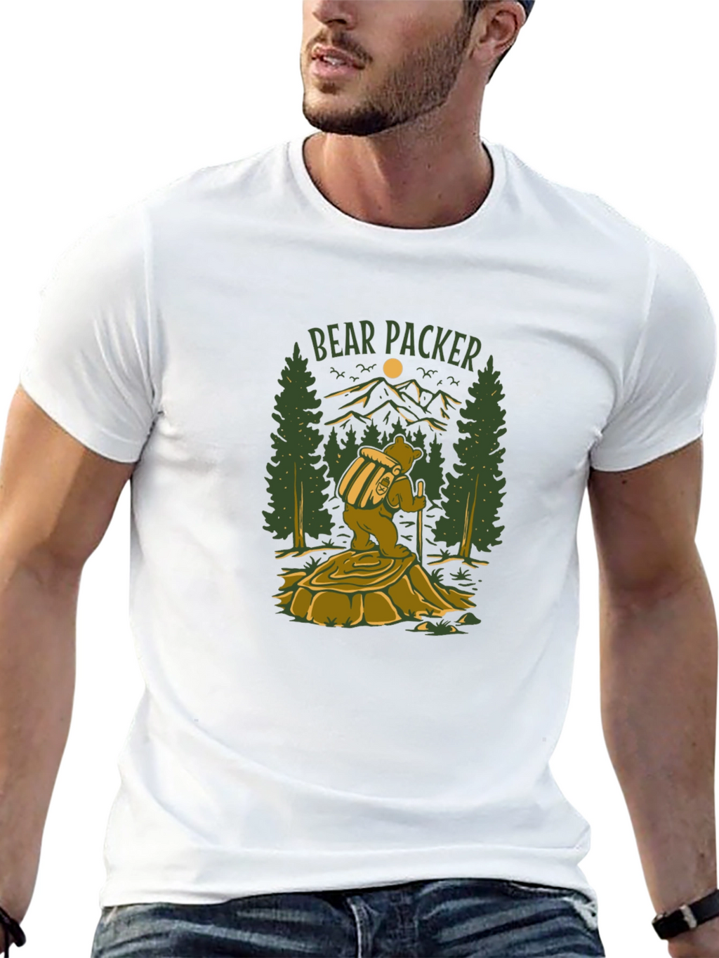 Bear Packer Graphic T-Shirt - Black