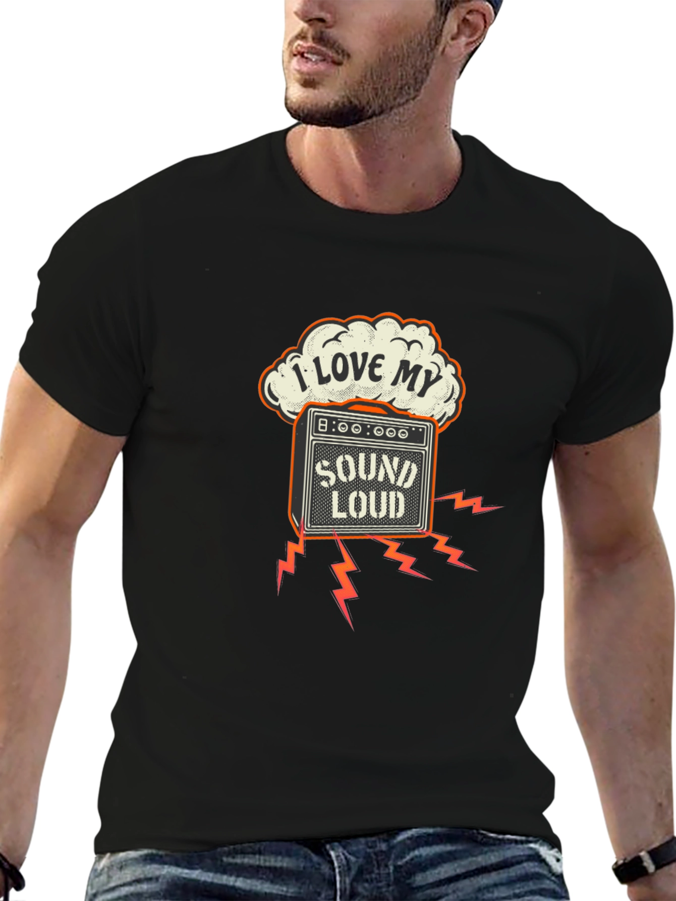 I Love My Sound Loud Black T-Shirt