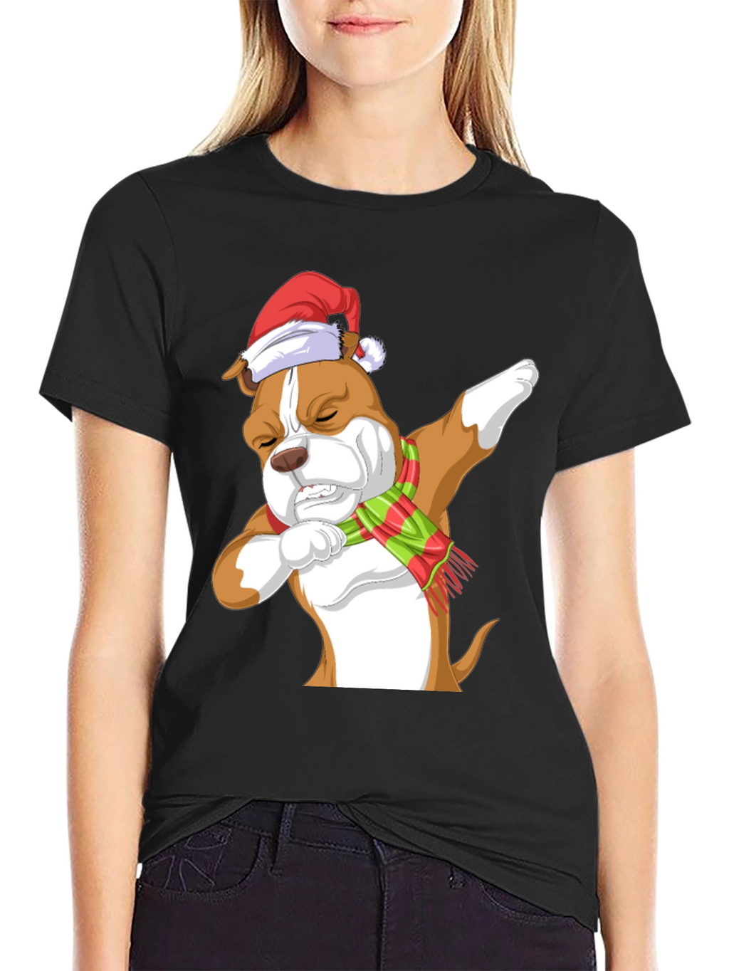 Dabbing Dog Christmas T-Shirt