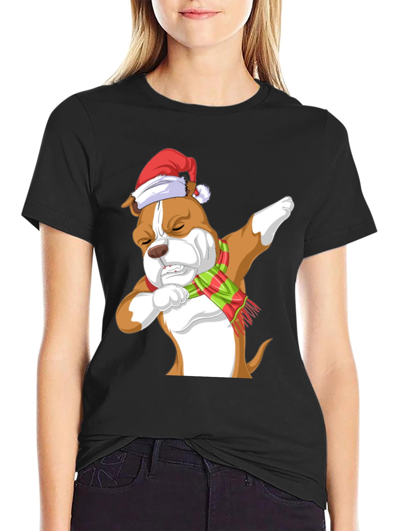 Dabbing Dog Christmas T-Shirt
