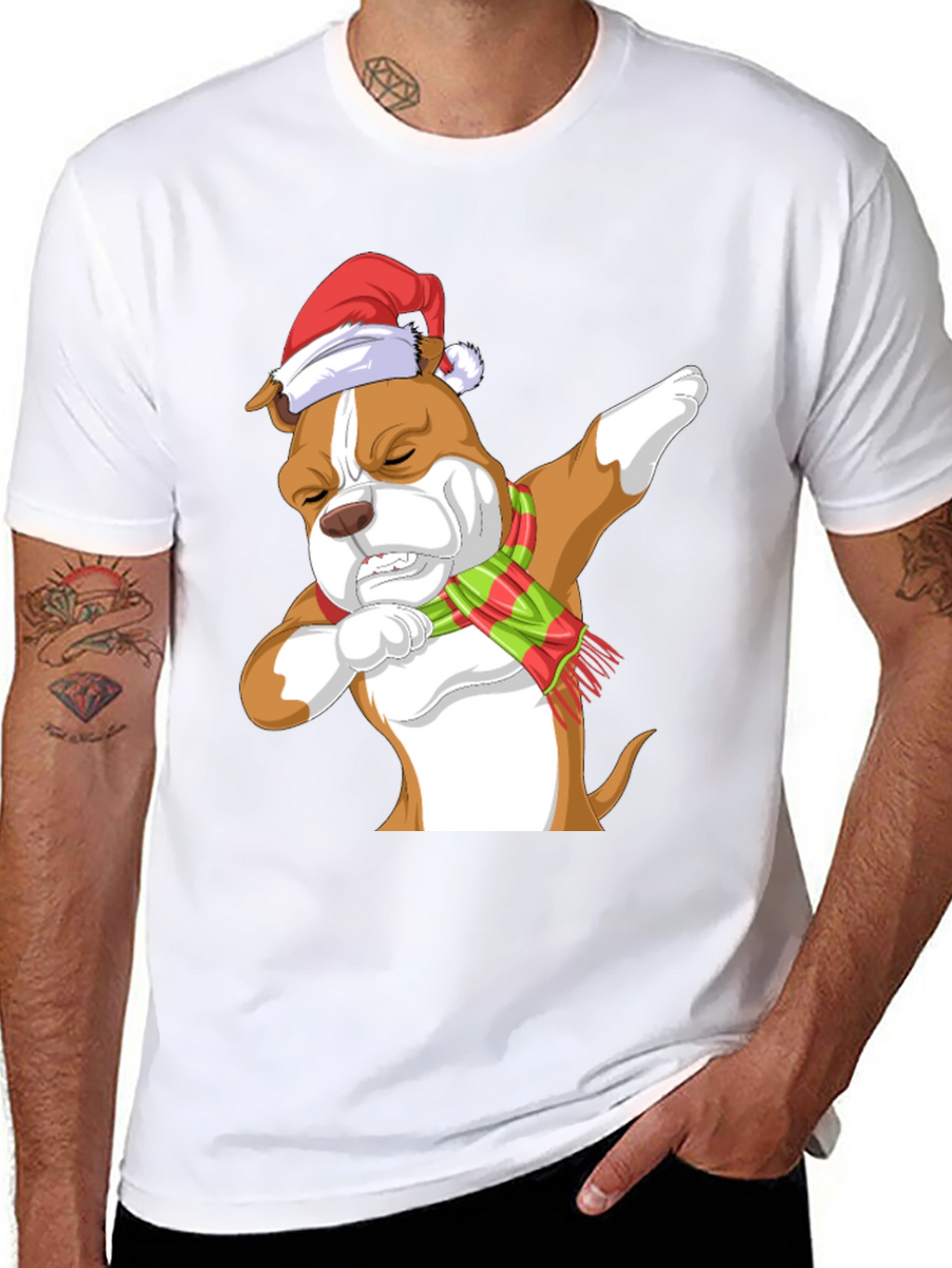 Dabbing Dog Christmas T-Shirt