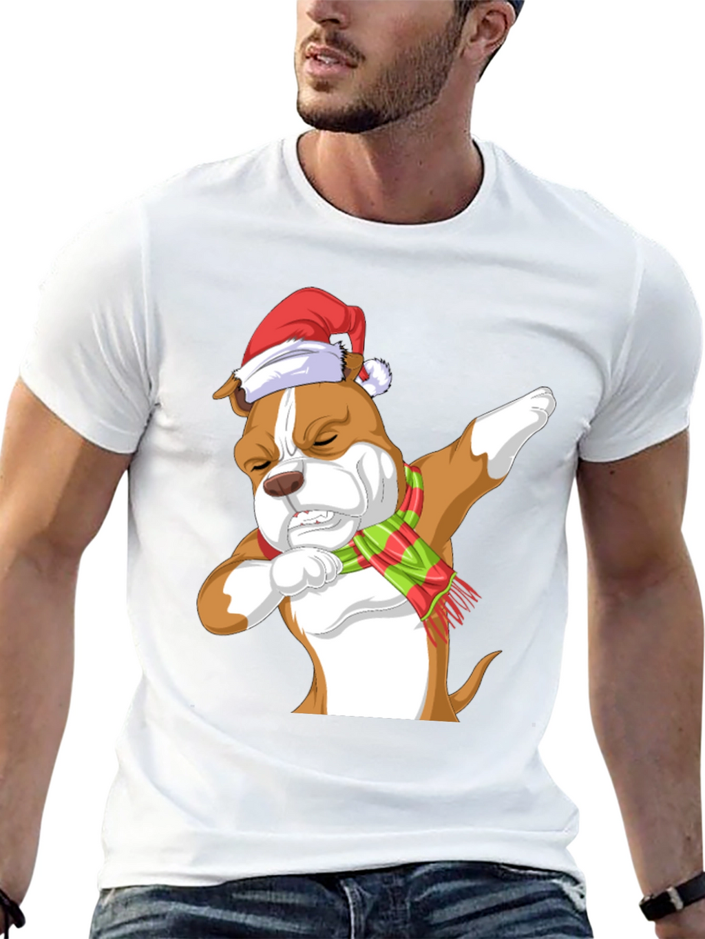 Dabbing Dog Christmas T-Shirt