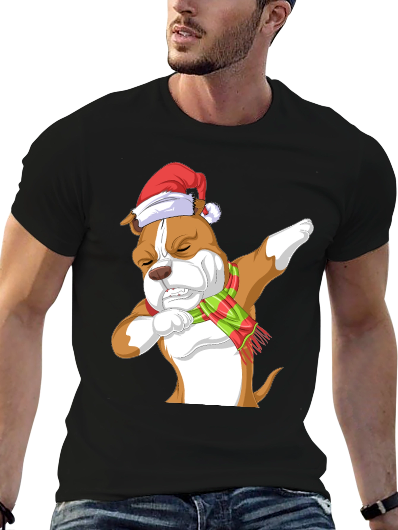 Dabbing Dog Christmas T-Shirt