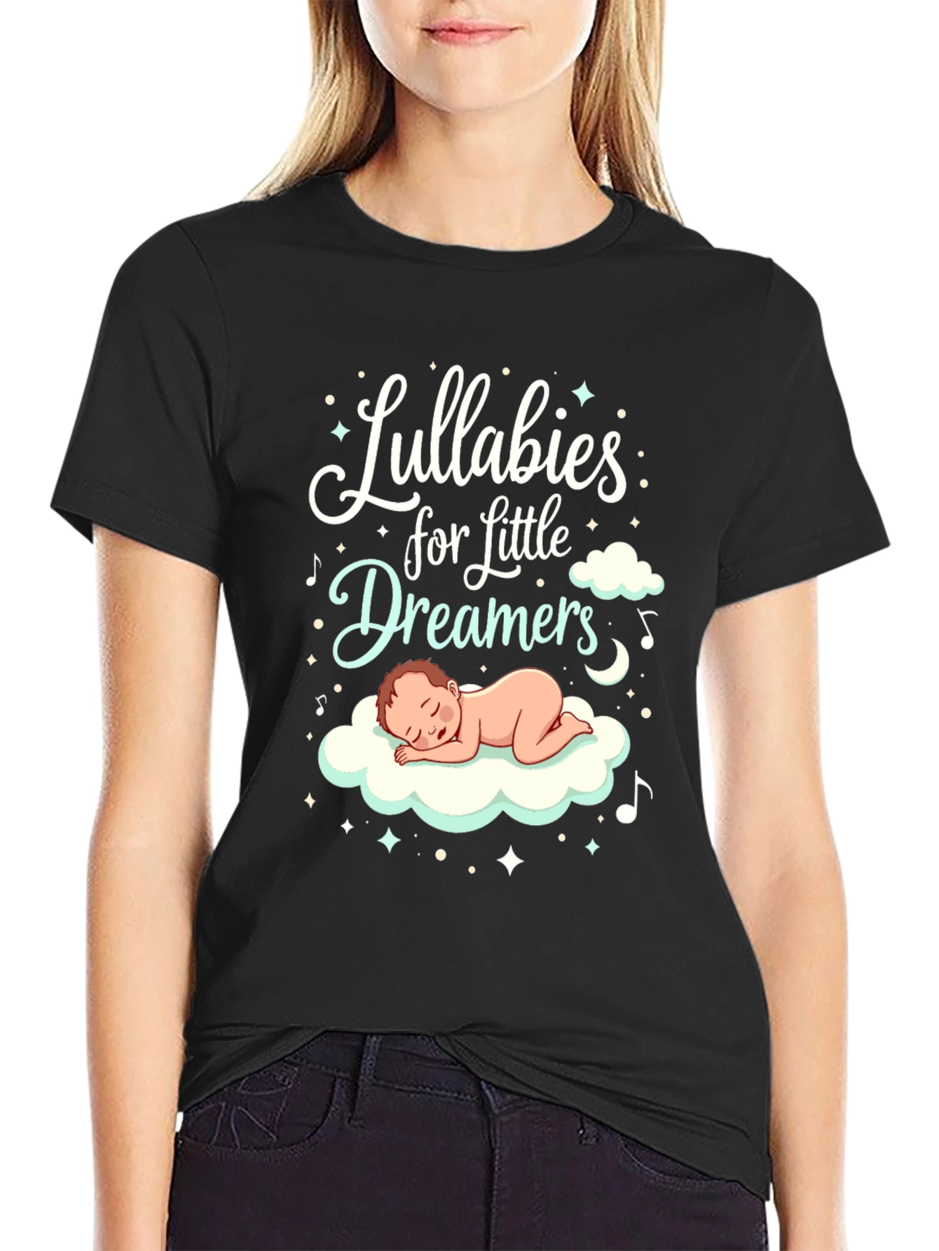 Lullabies for Little Dreamers Black Graphic Tee