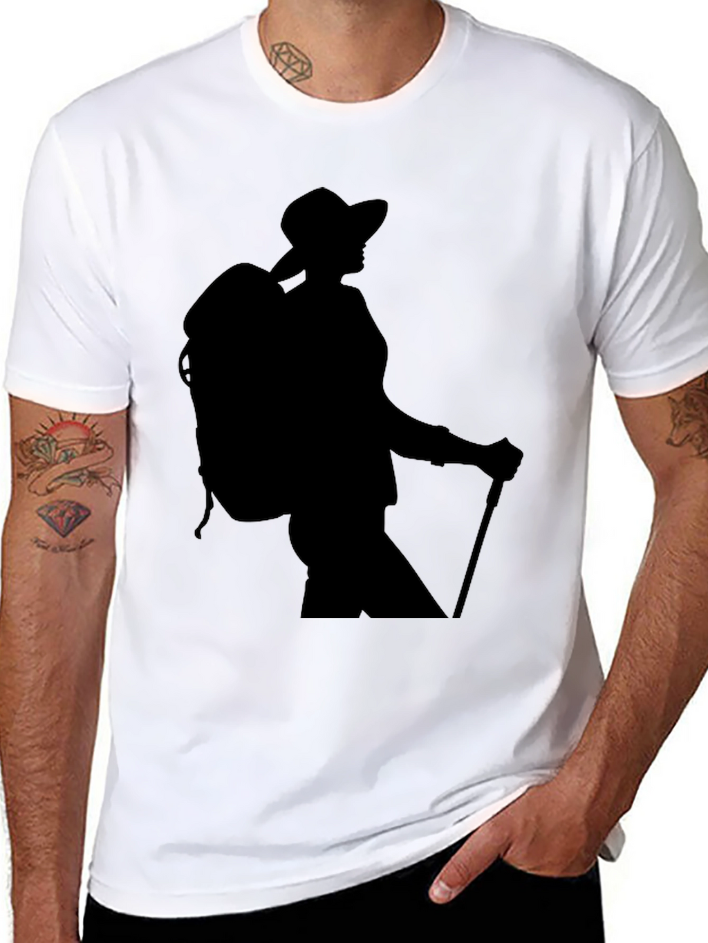 Hiking Silhouette Graphic Tee - Black