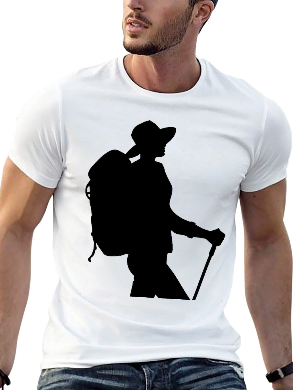 Hiking Silhouette Graphic Tee - Black