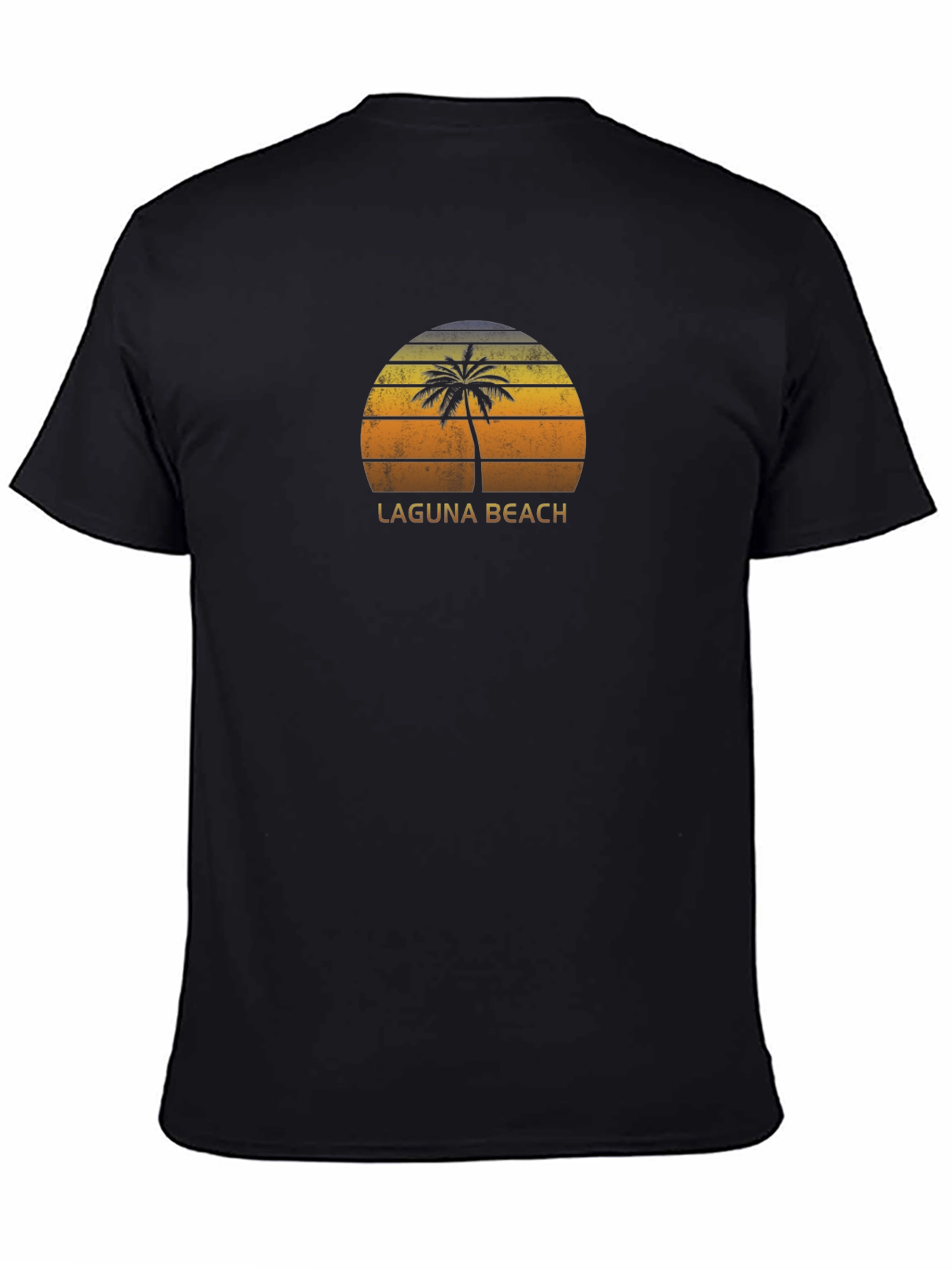 Laguna Beach Palm Tree T-Shirt - Retro Sunset Design