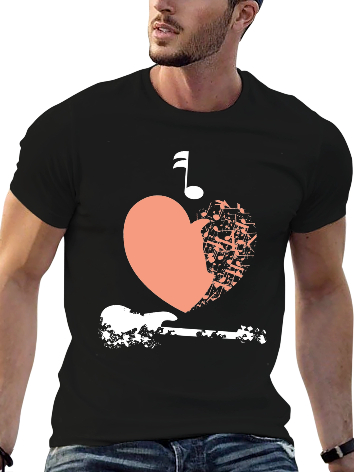 Musical Heart Guitar Graphic Tee