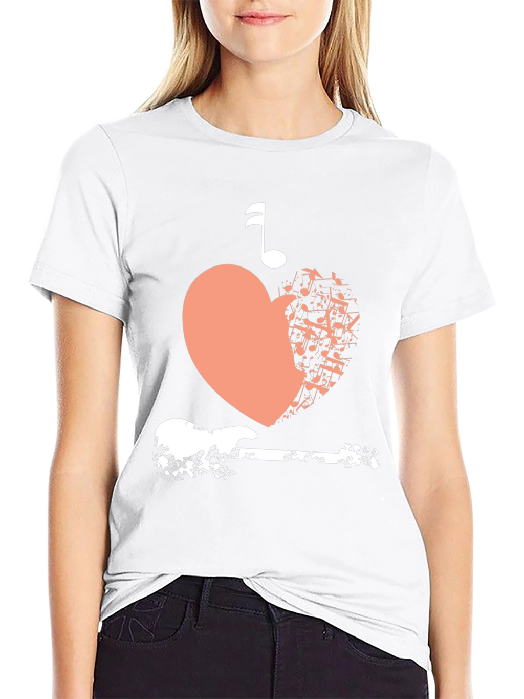 Musical Heart Guitar Graphic Tee
