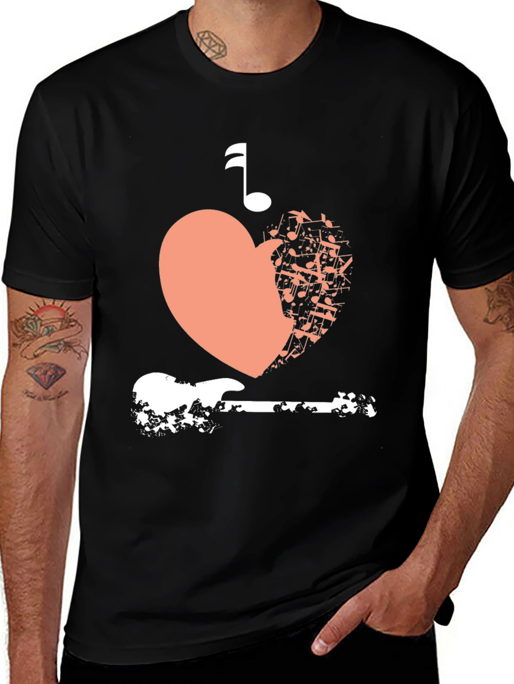 Musical Heart Guitar Graphic Tee