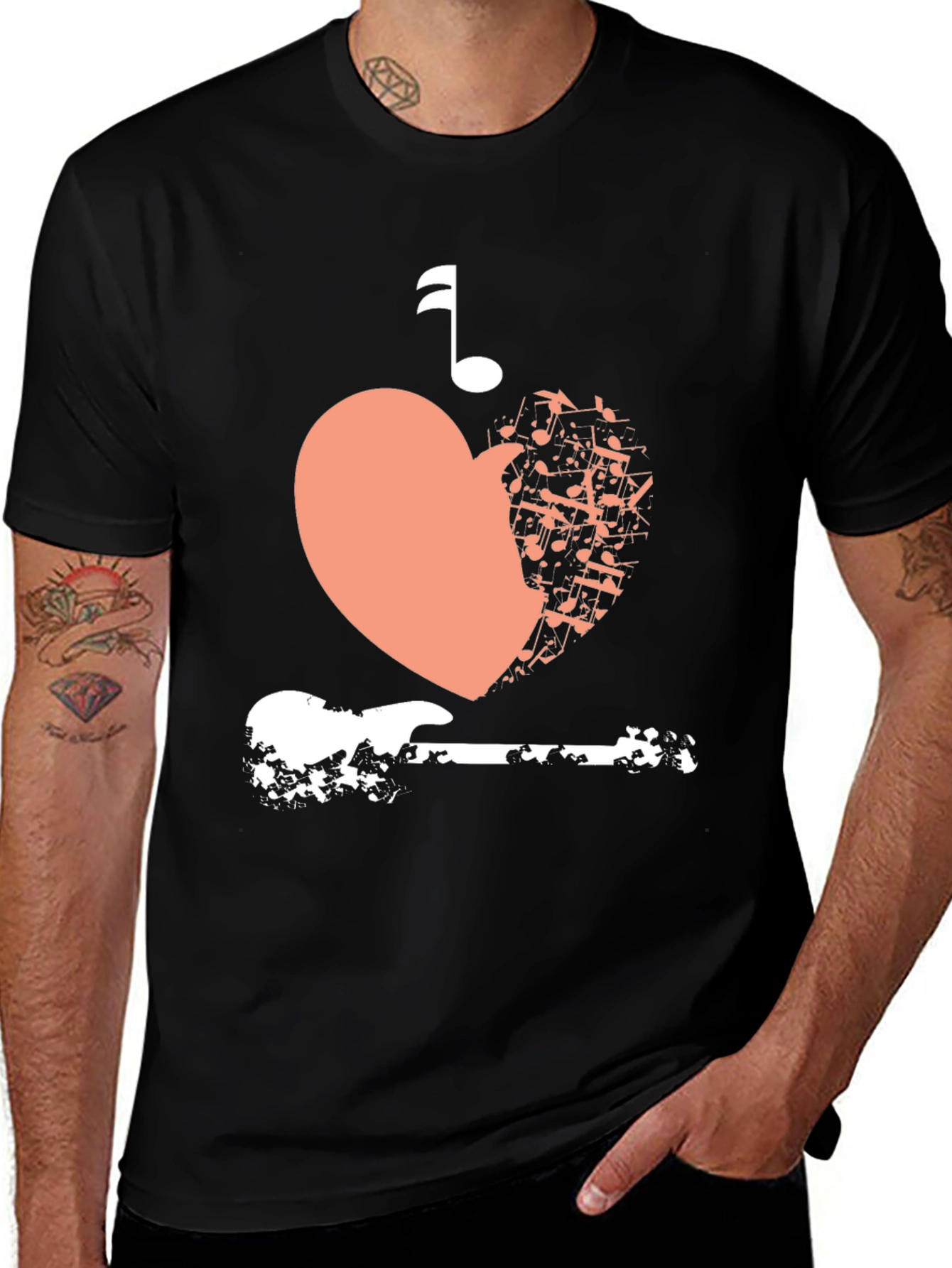Musical Heart Guitar Graphic Tee