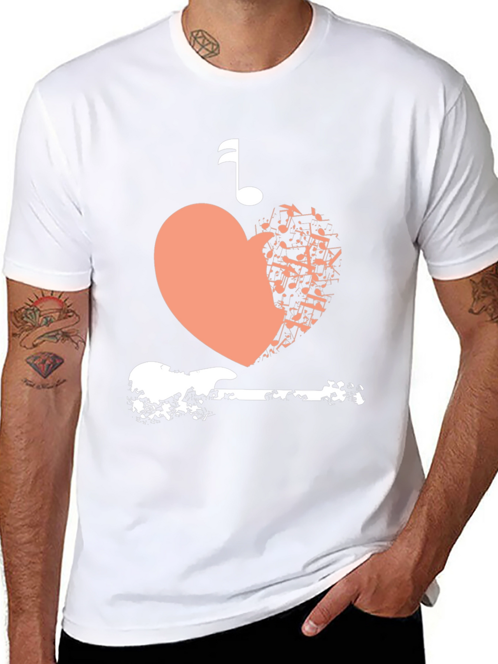 Musical Heart Guitar Graphic Tee