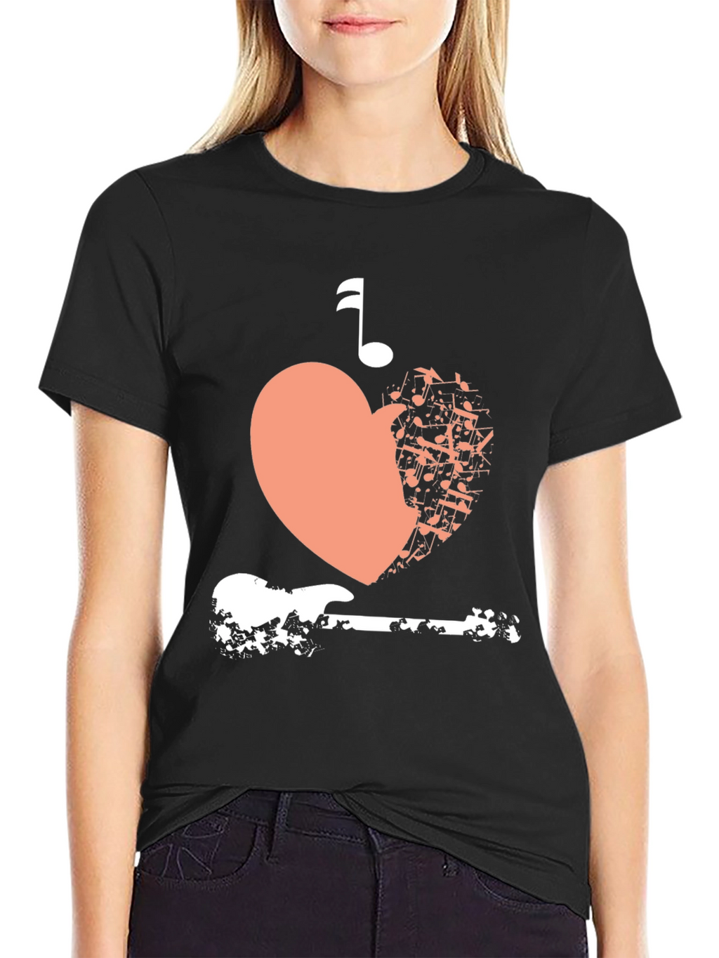 Musical Heart Guitar Graphic Tee