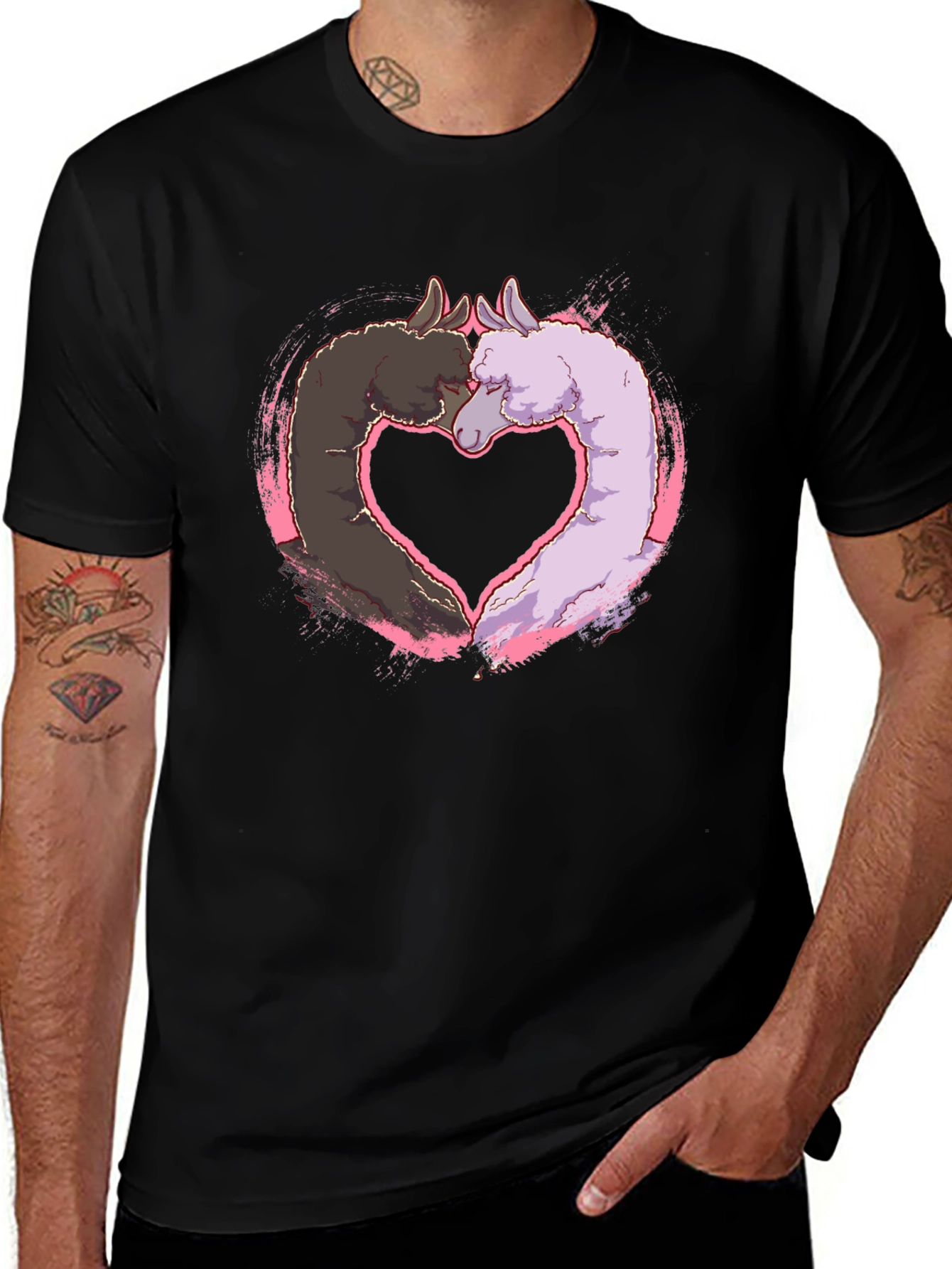 Llama Heart T-Shirt - Cute Animal Graphic Tee