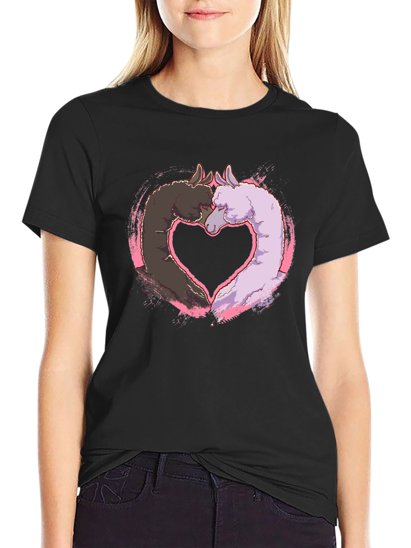 Llama Heart T-Shirt - Cute Animal Graphic Tee