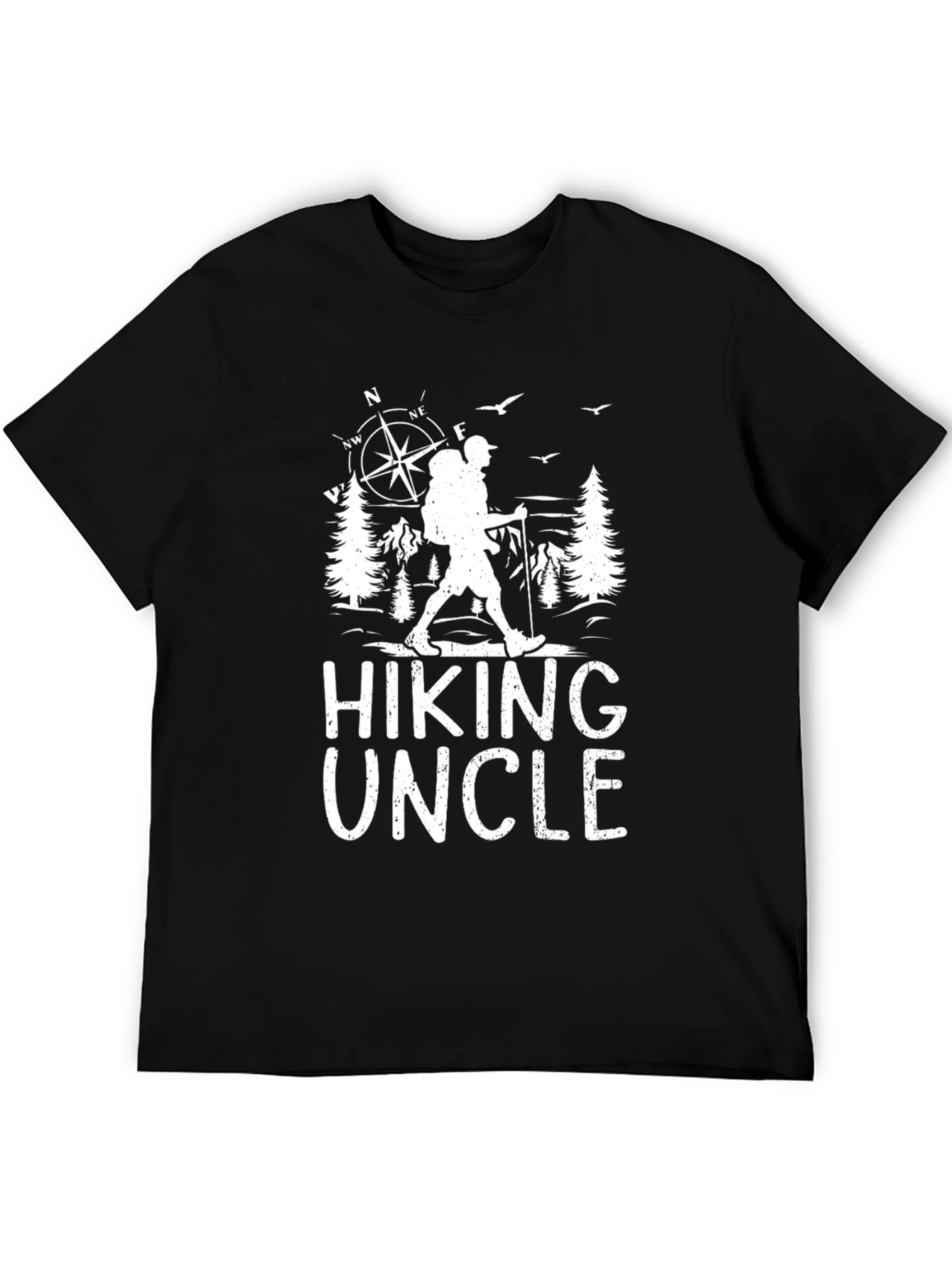 Hiking Uncle Black T-Shirt - Adventure Awaits!