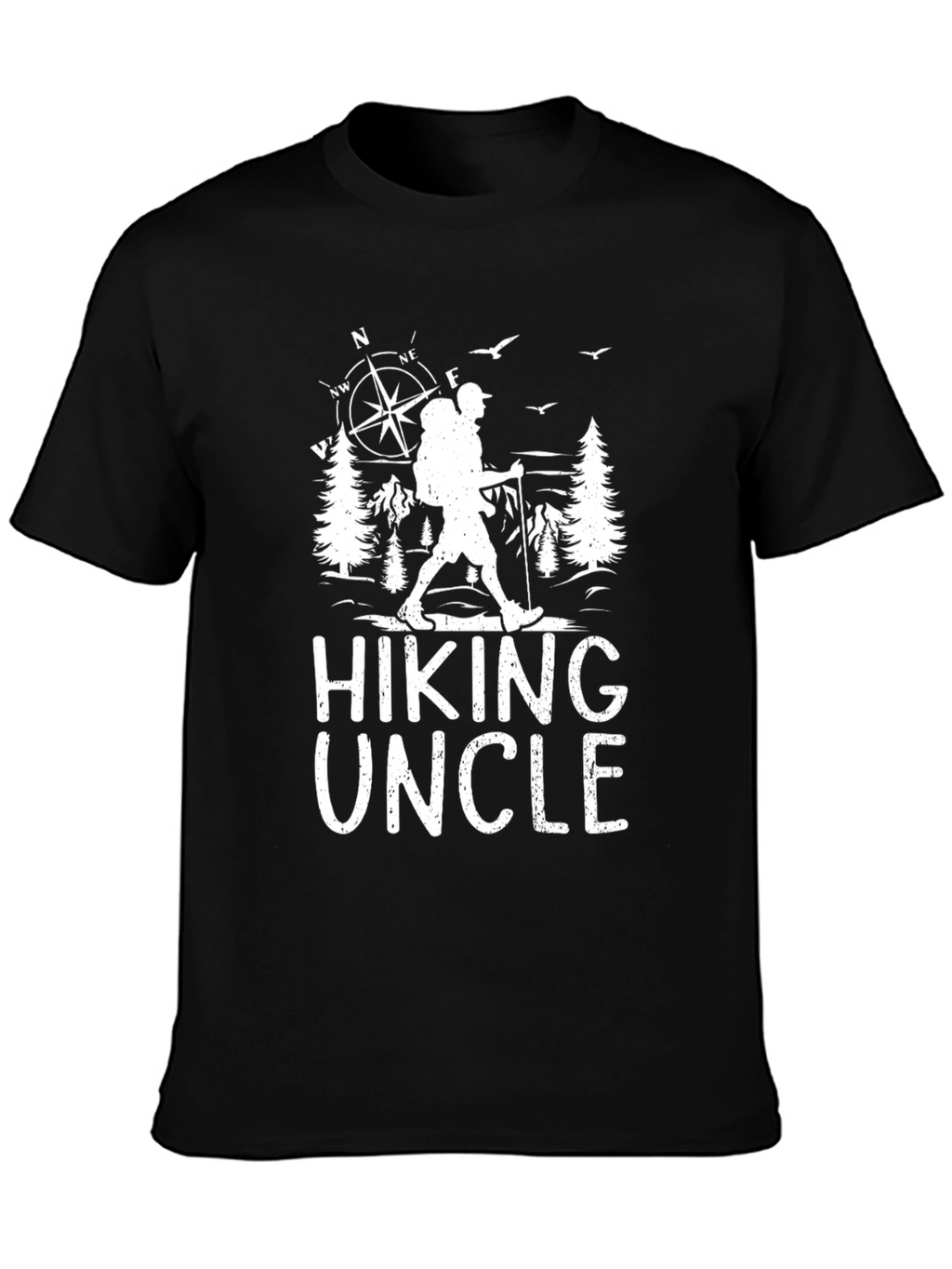 Hiking Uncle Black T-Shirt - Adventure Awaits!