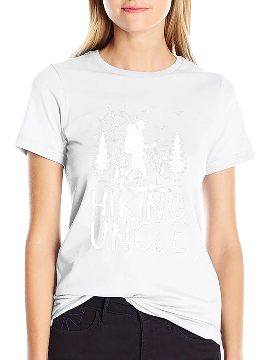 Hiking Uncle Black T-Shirt - Adventure Awaits!