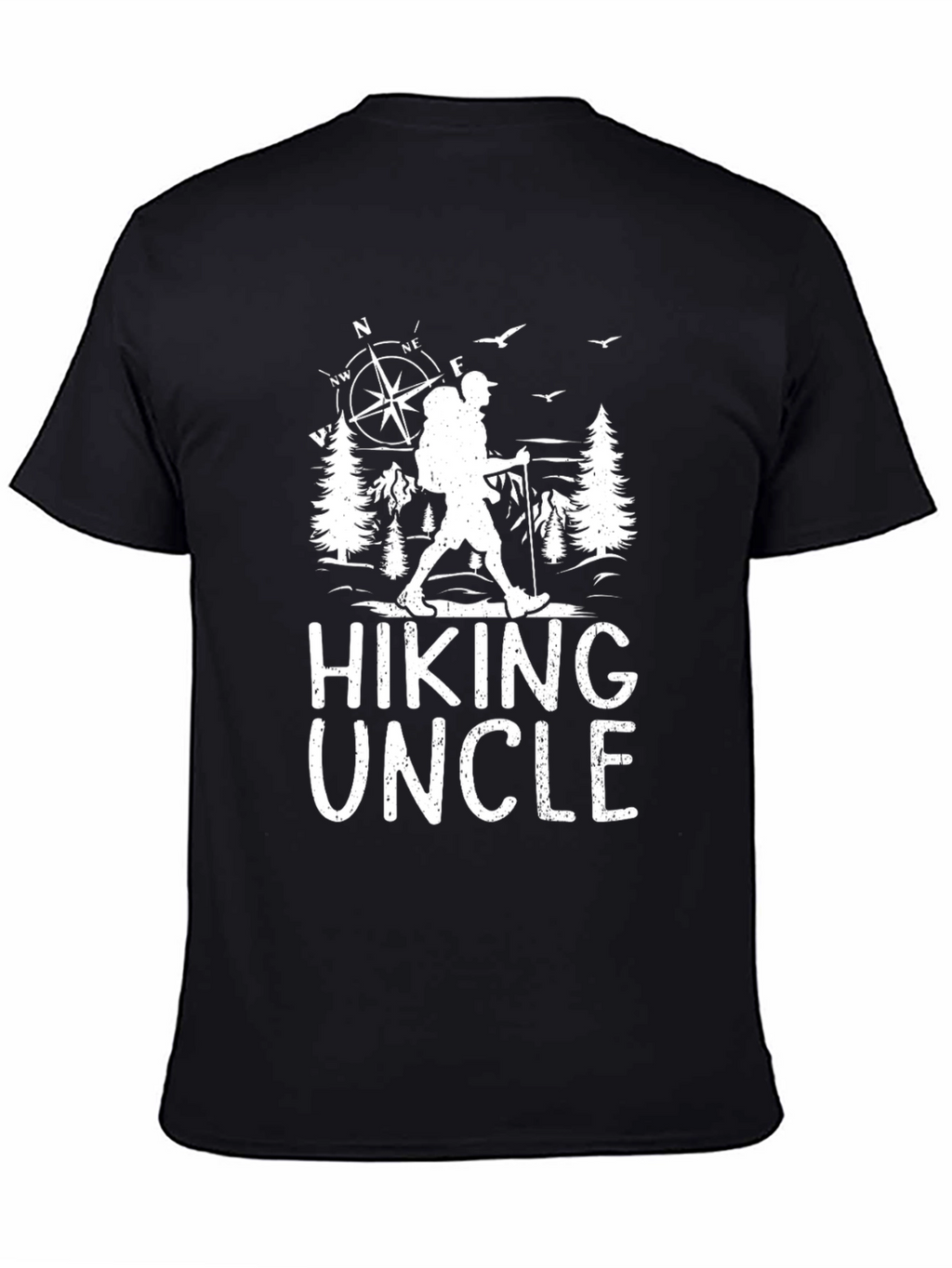 Hiking Uncle Black T-Shirt - Adventure Awaits!