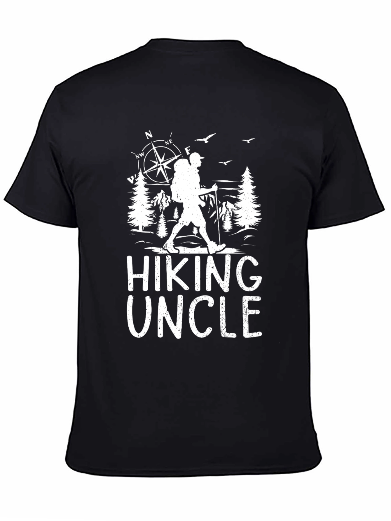 Hiking Uncle Black T-Shirt - Adventure Awaits!