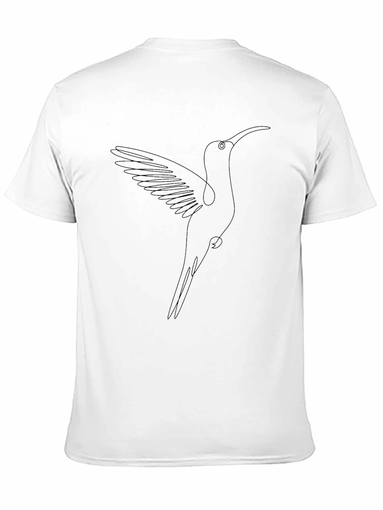 Hummingbird Line Art Graphic Tee - Black