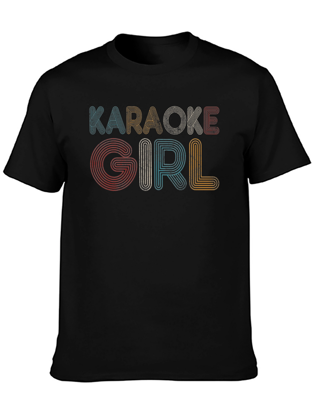 Karaoke Girl Retro Style Black Tee