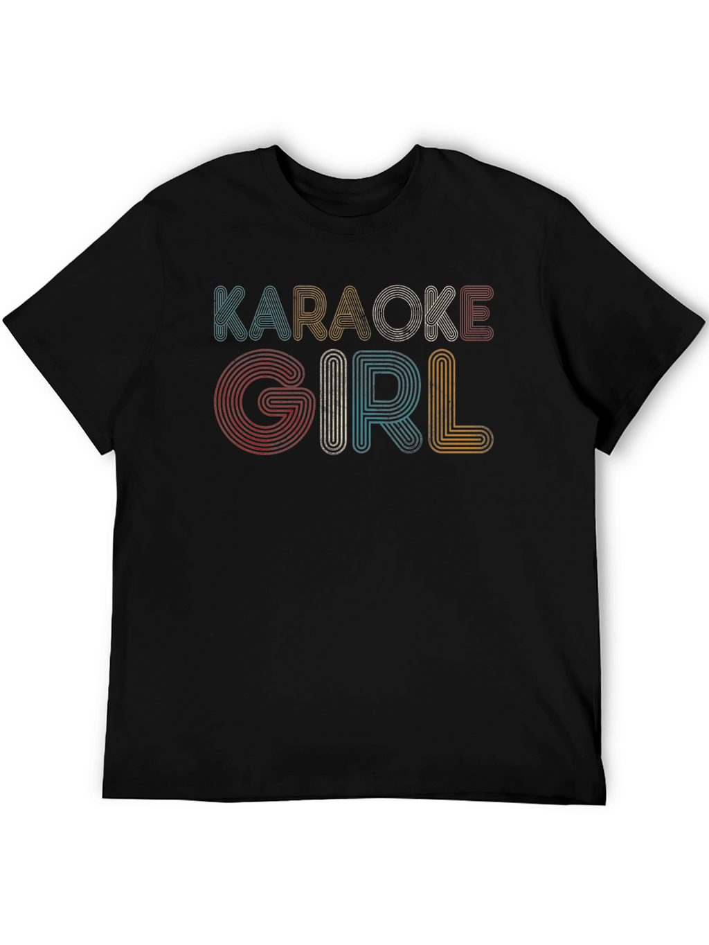 Karaoke Girl Retro Style Black Tee